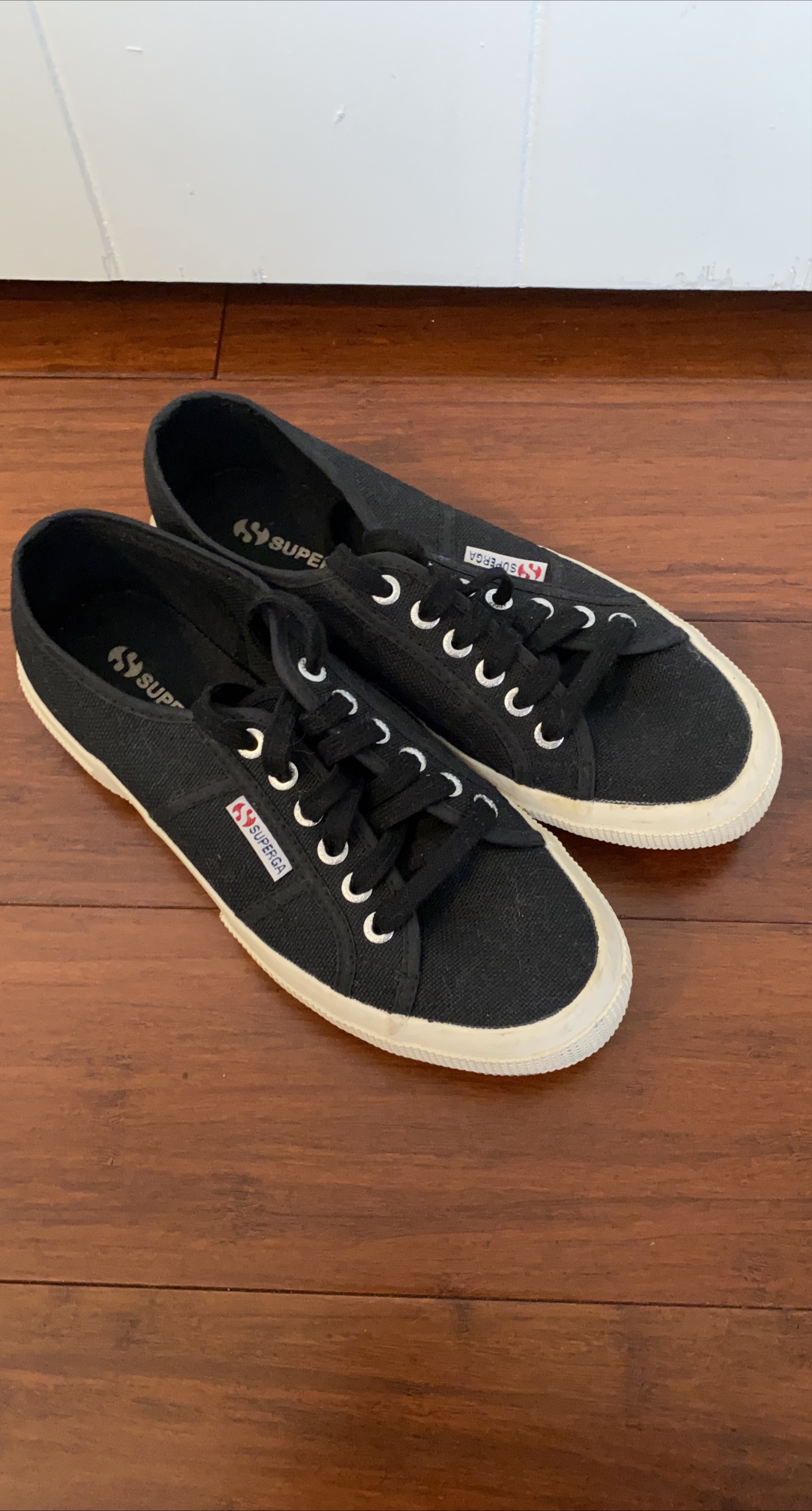 Superga Black Canvas Sneakers Size 39 thumbnail