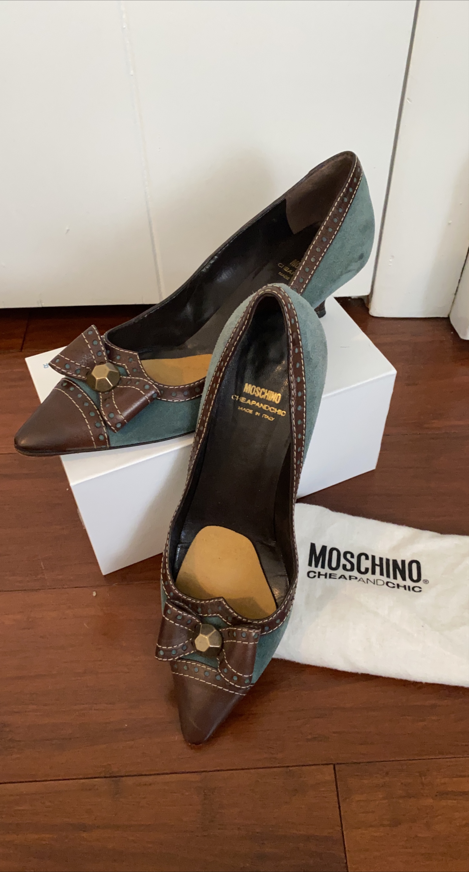 Moschino Suede Kitten Heels thumbnail