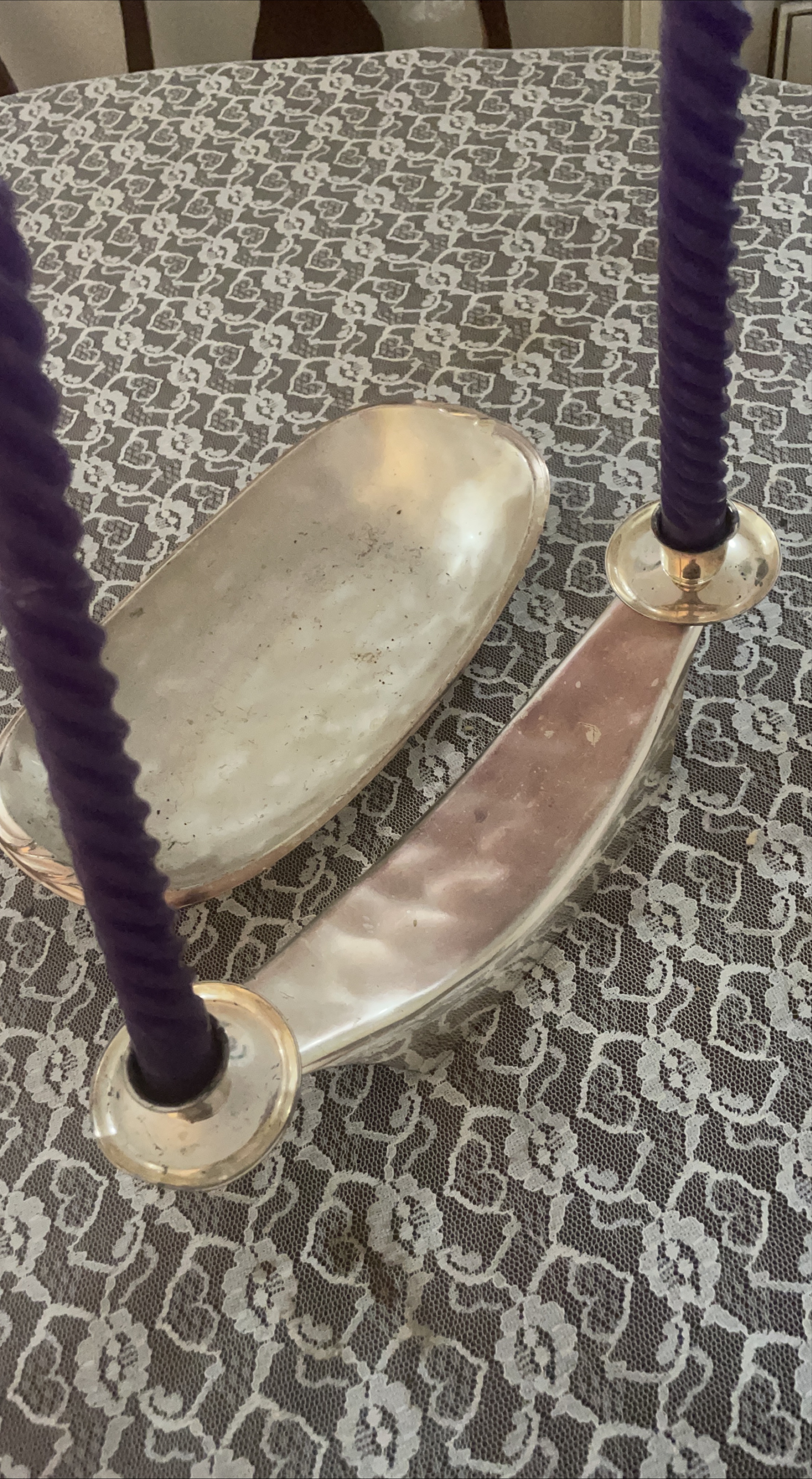 Silver Coloured Decorative Candle Holder thumbnail
