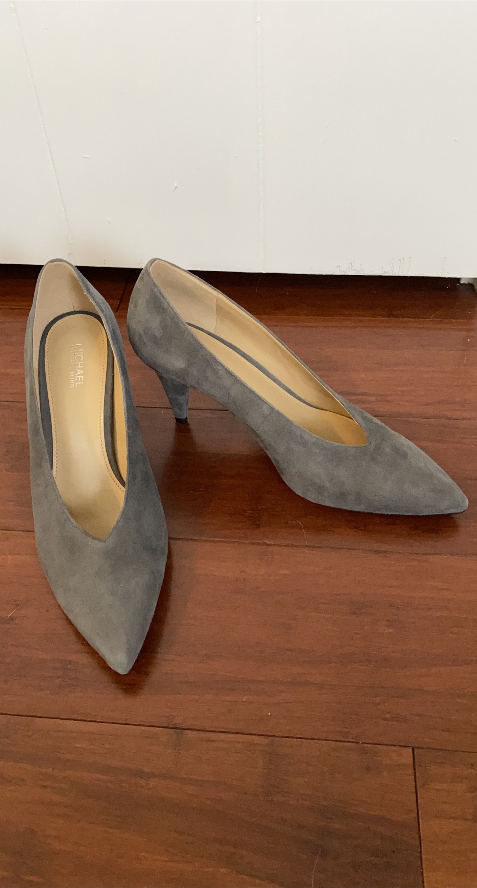 NEW Michael Kors Gray Suede Heels - Size 8M thumbnail