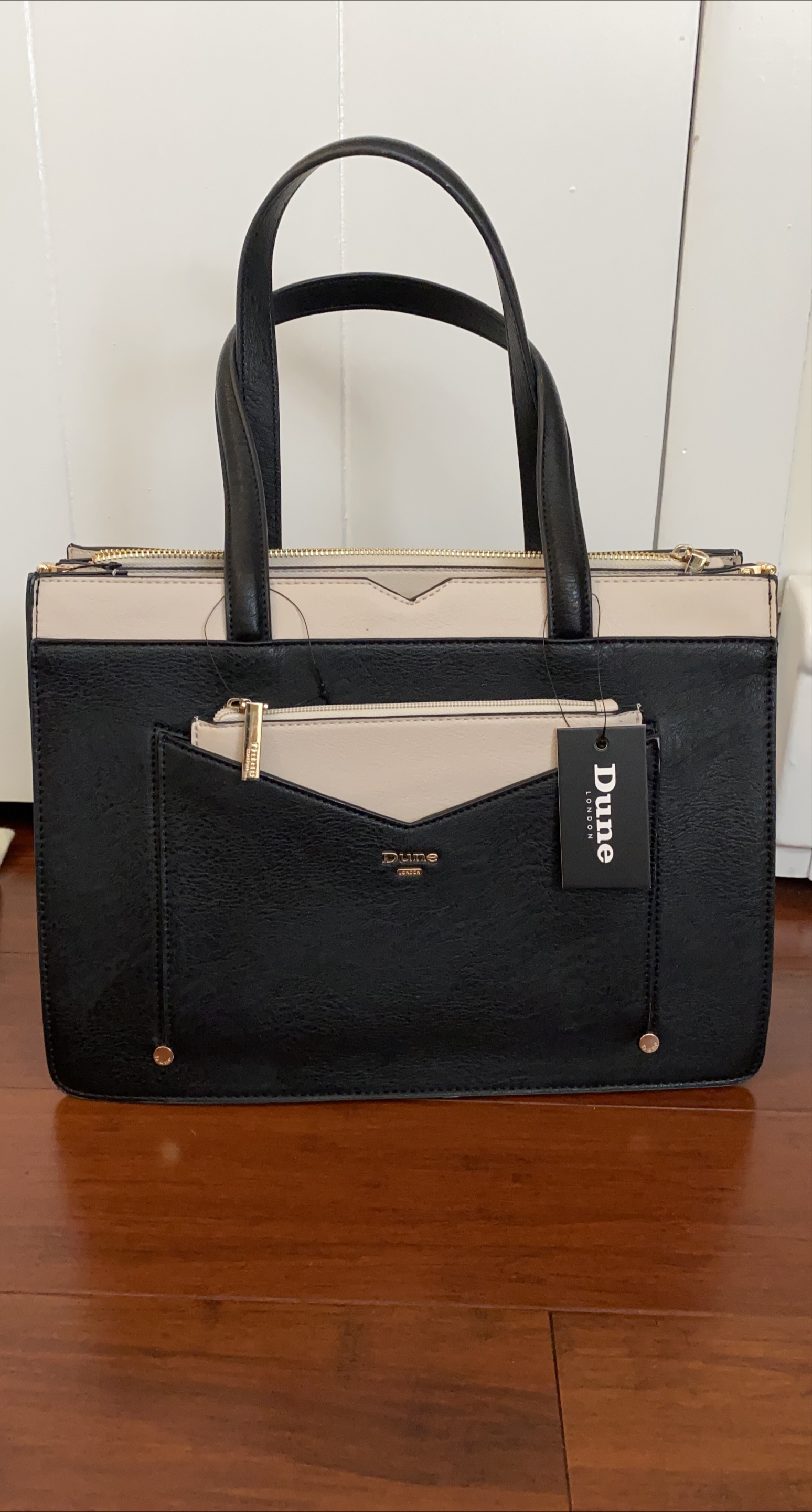 NWT Dune London Black & Beige Handbag thumbnail