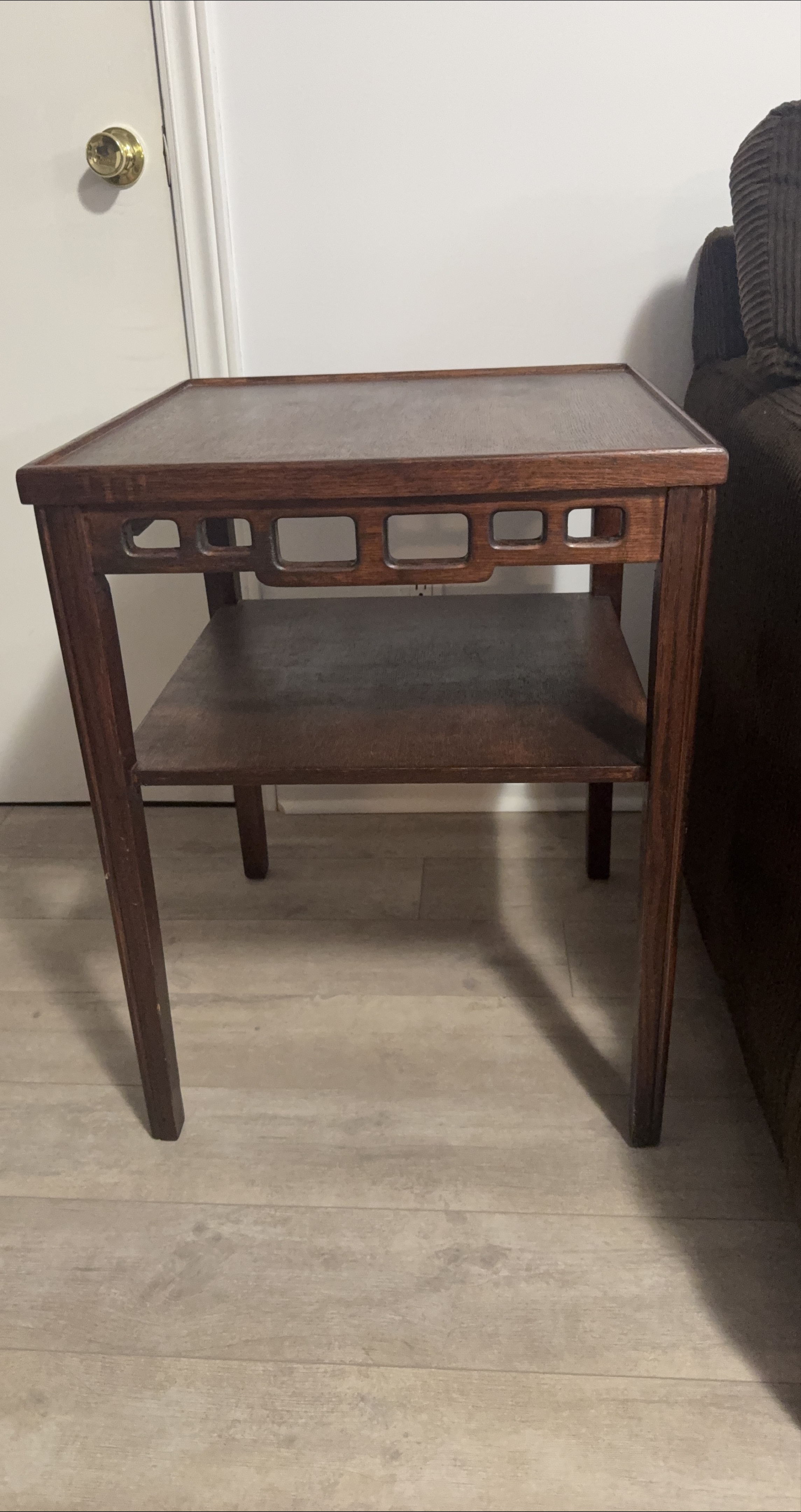 2 Wooden Side Tables with Shelf thumbnail