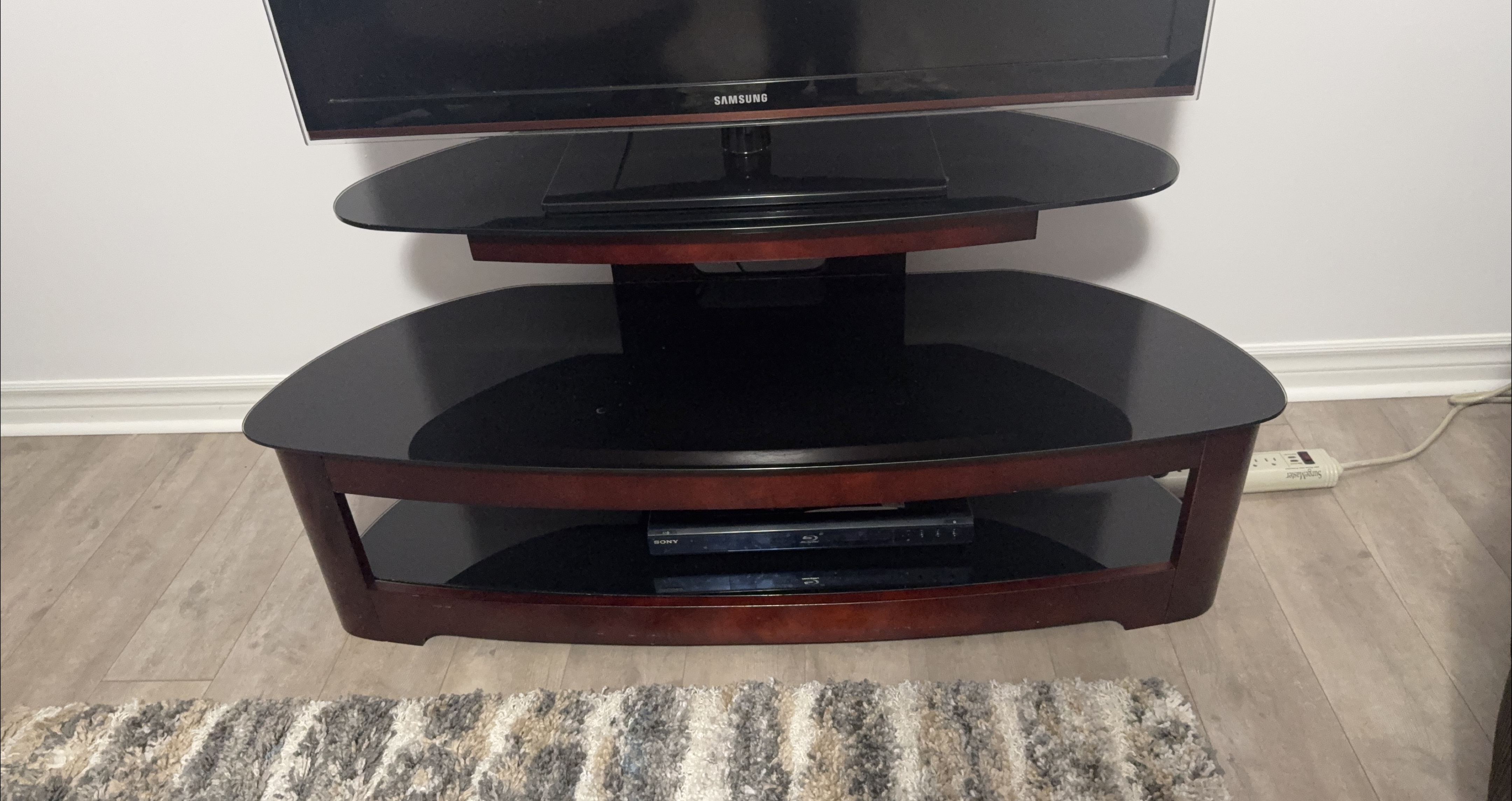 TV Stand with Glass Shelves thumbnail