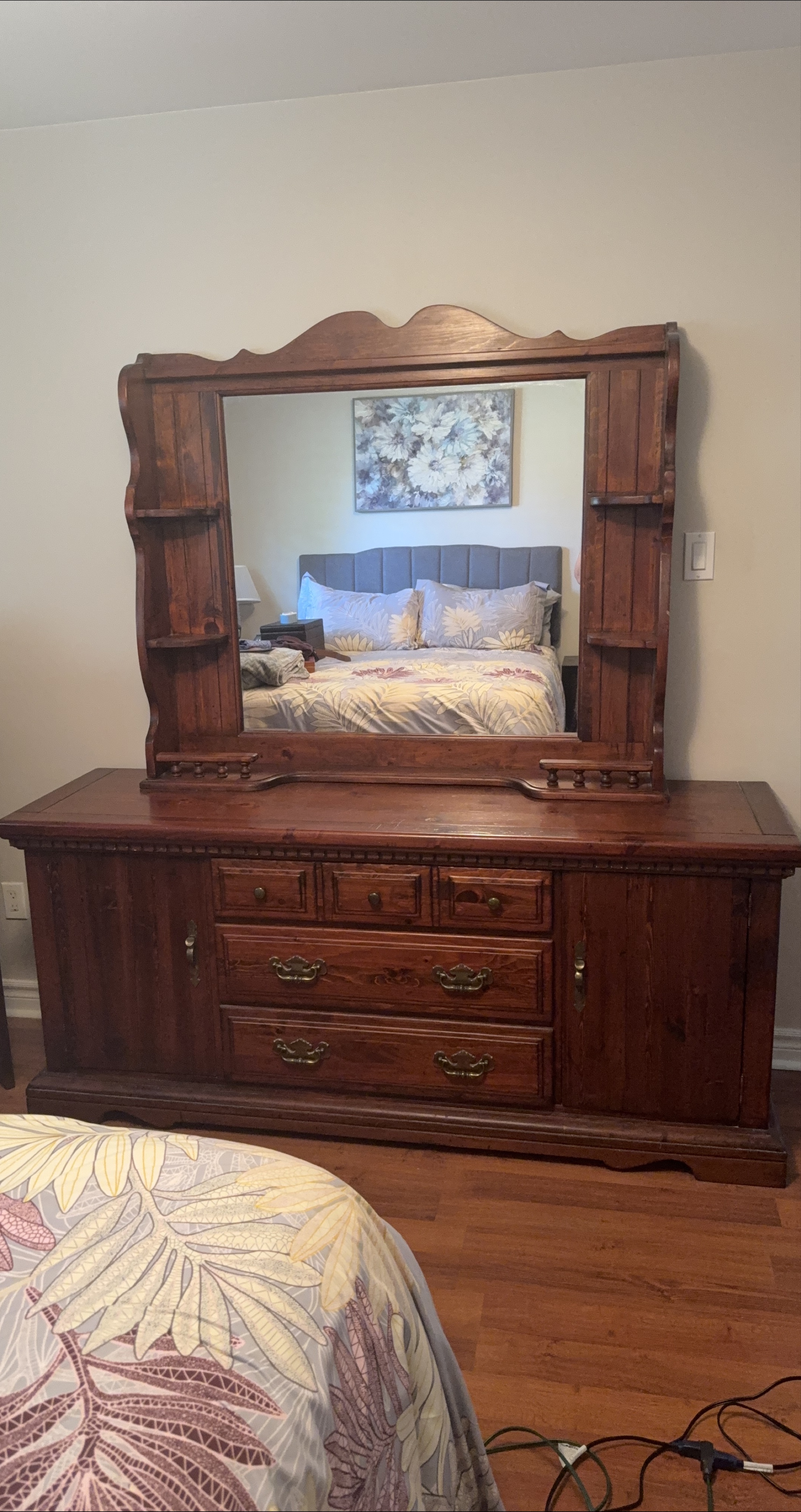 Solid Wood Dresser with Mirror thumbnail