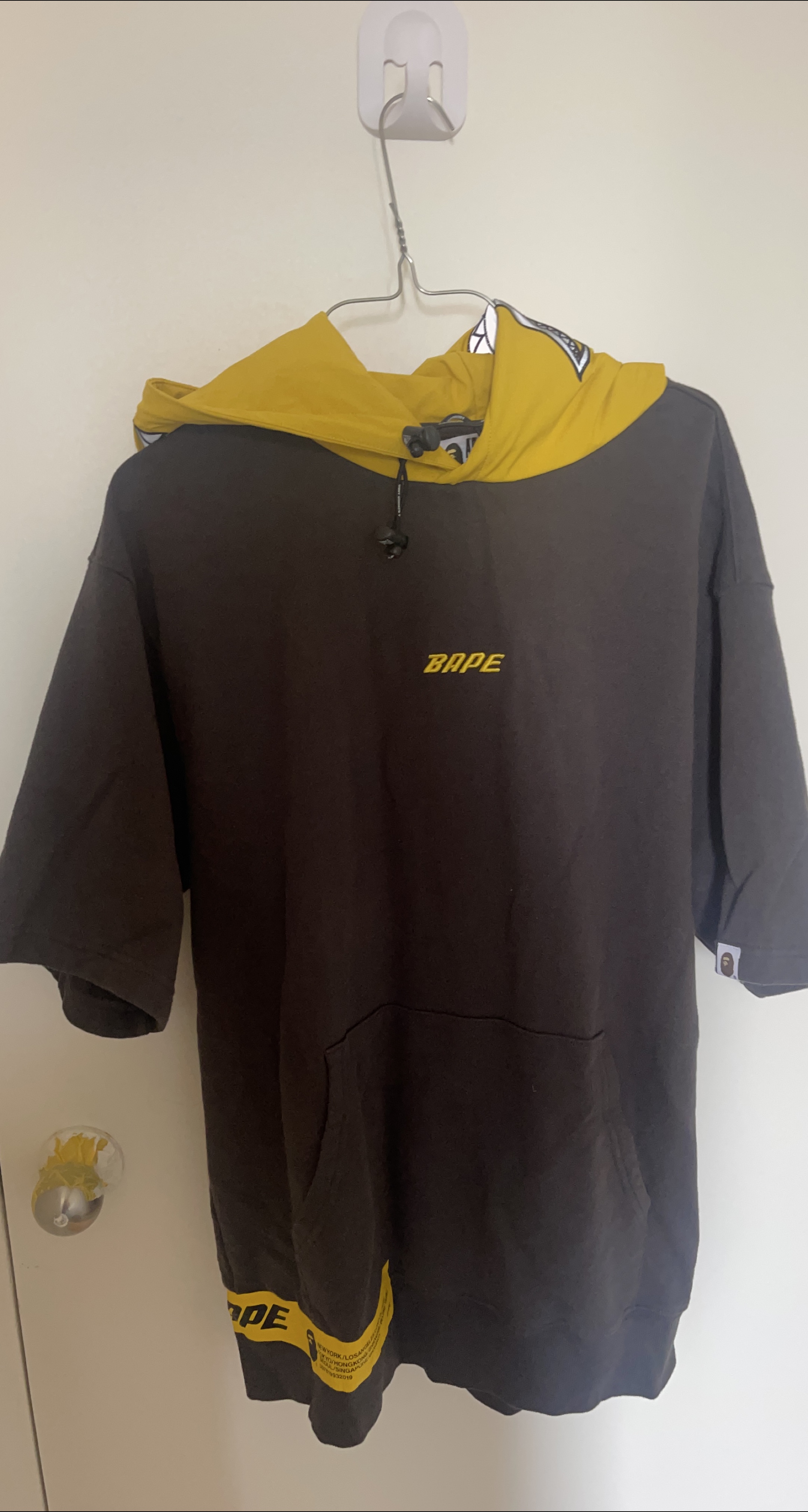 BAPE Black & Yellow Hoodie Tee thumbnail