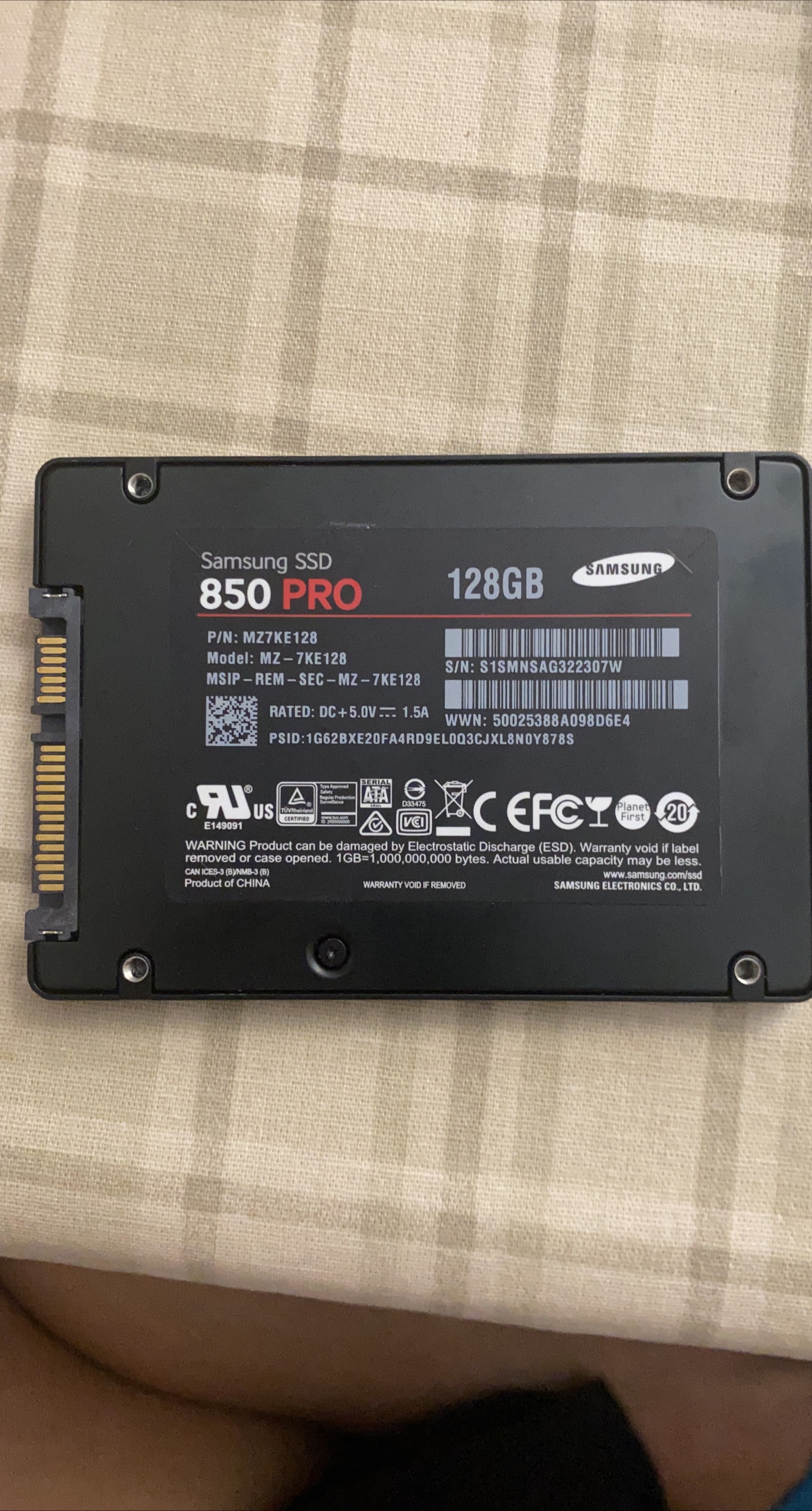 Samsung 850 PRO 128GB SSD thumbnail