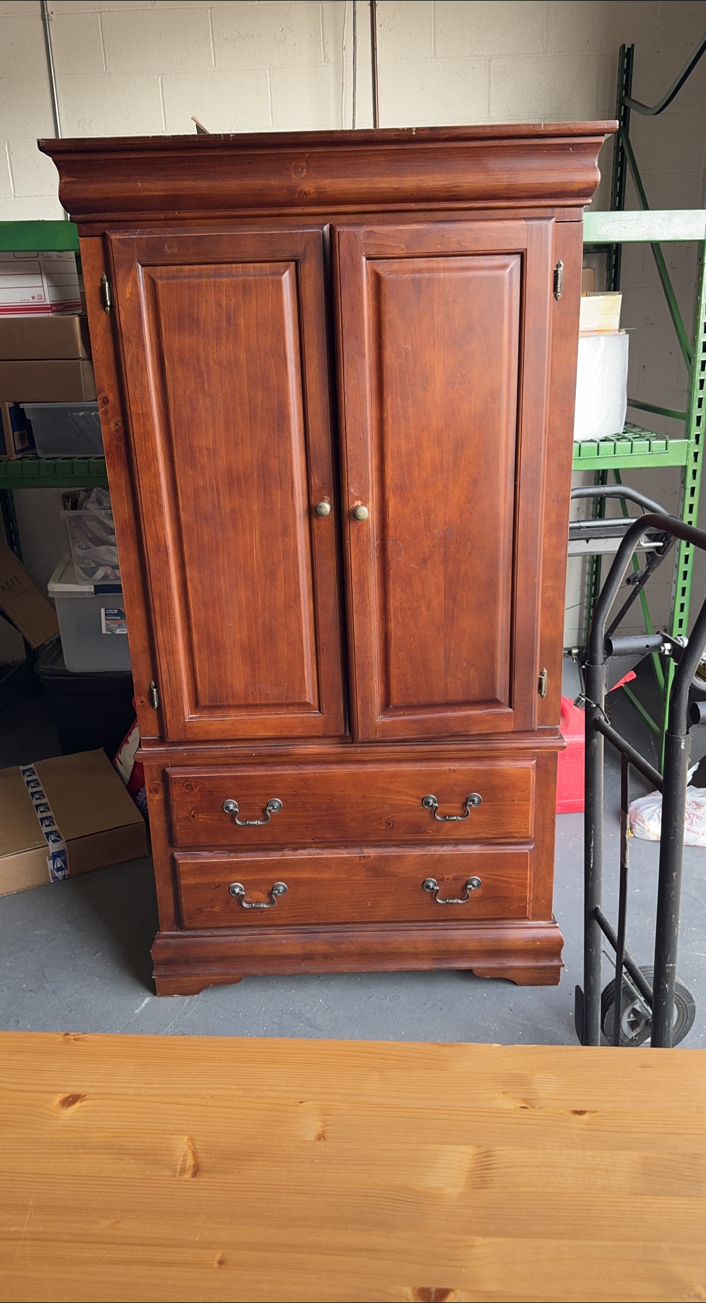 Wooden Armoire with Drawers thumbnail