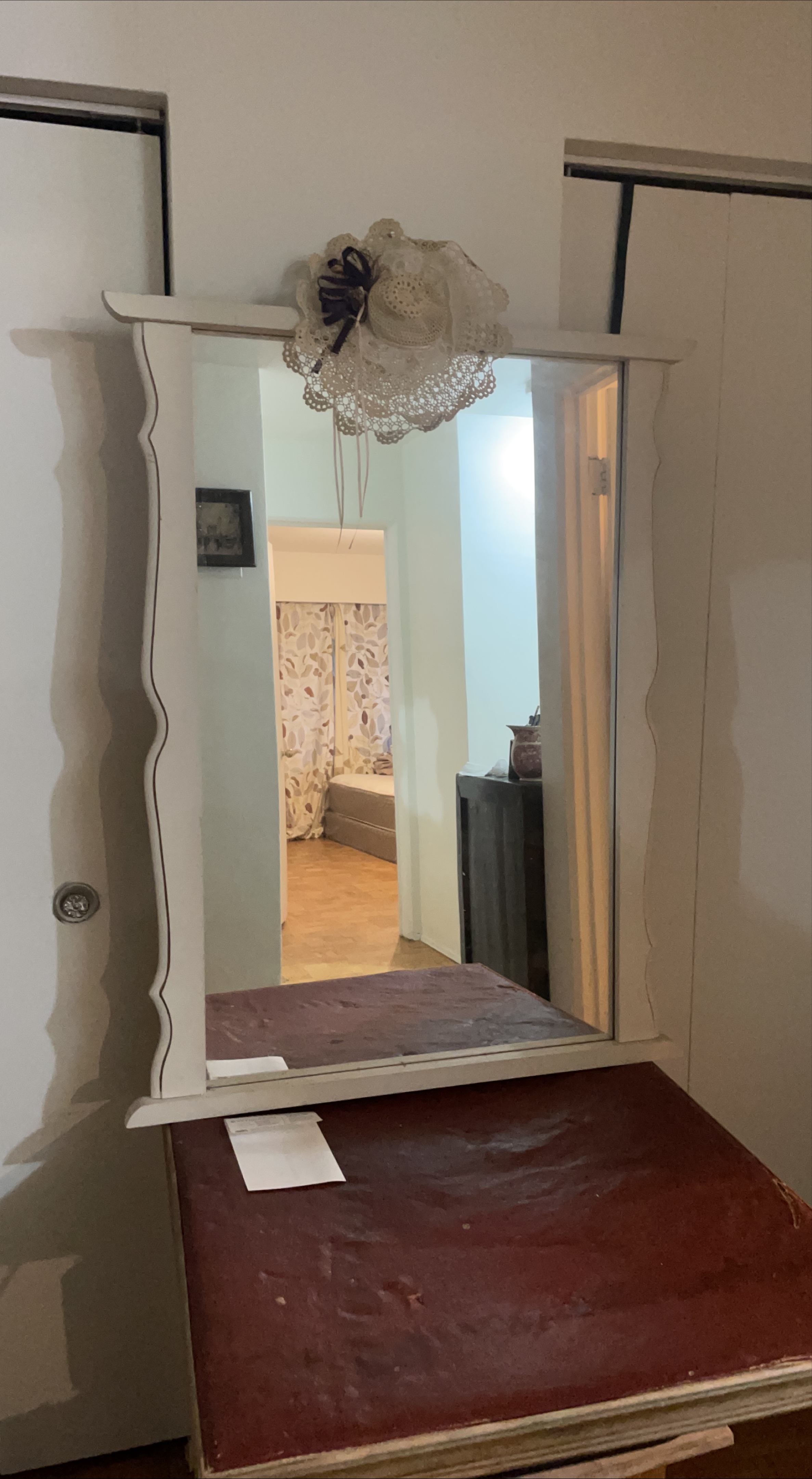 Vintage Mirror with Attached Table thumbnail
