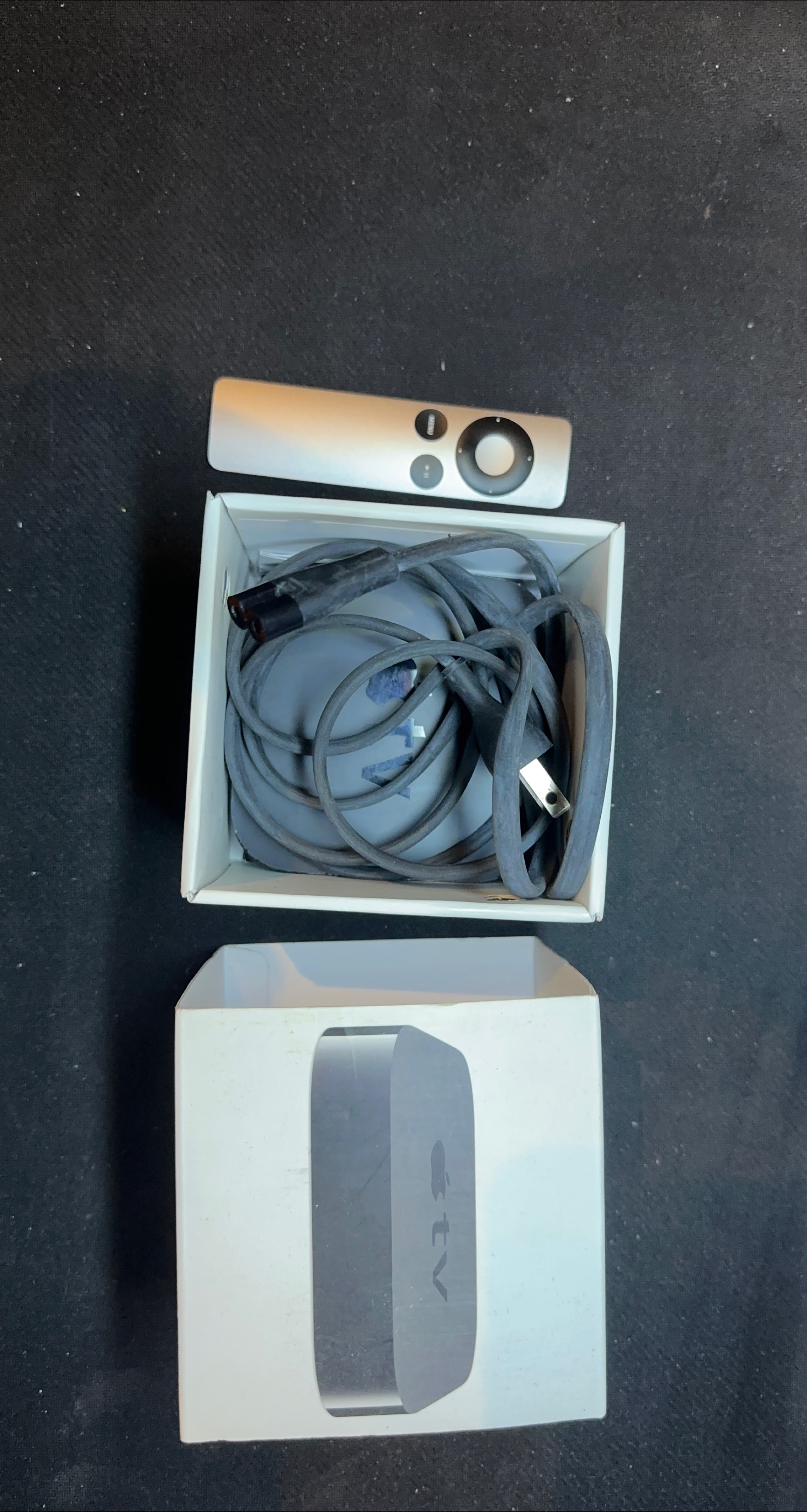Apple TV with Remote and Box
