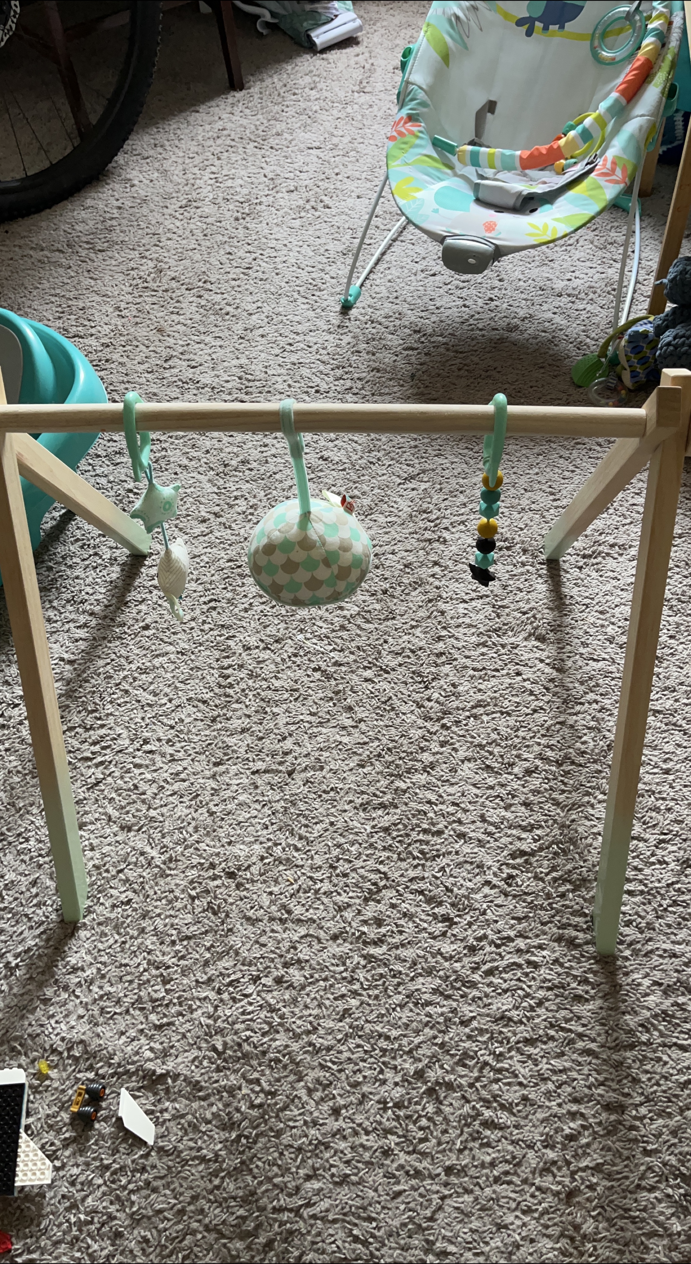 Wooden Baby Play Gym with Hanging Toys thumbnail