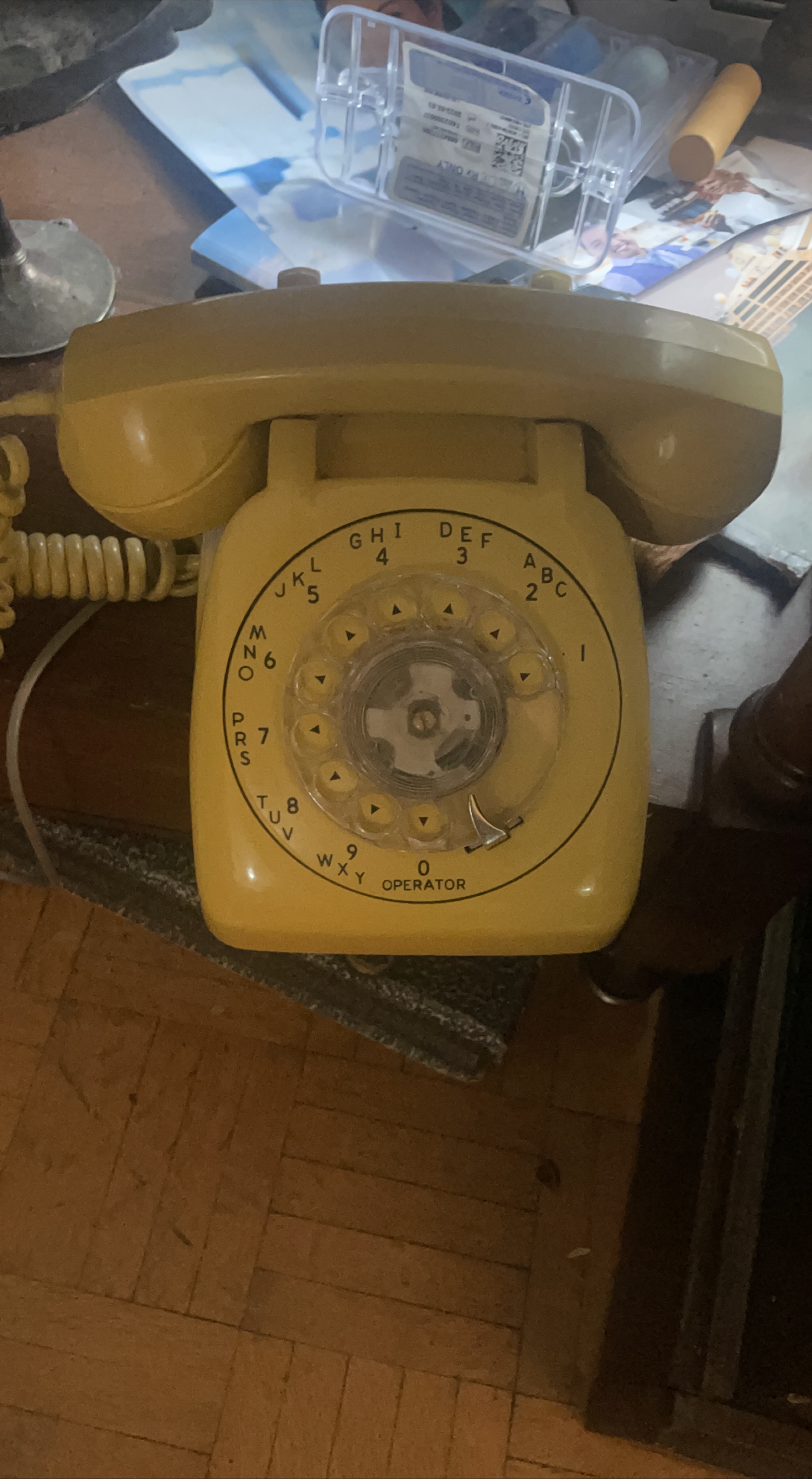 Vintage Yellow Rotary Dial Telephone thumbnail
