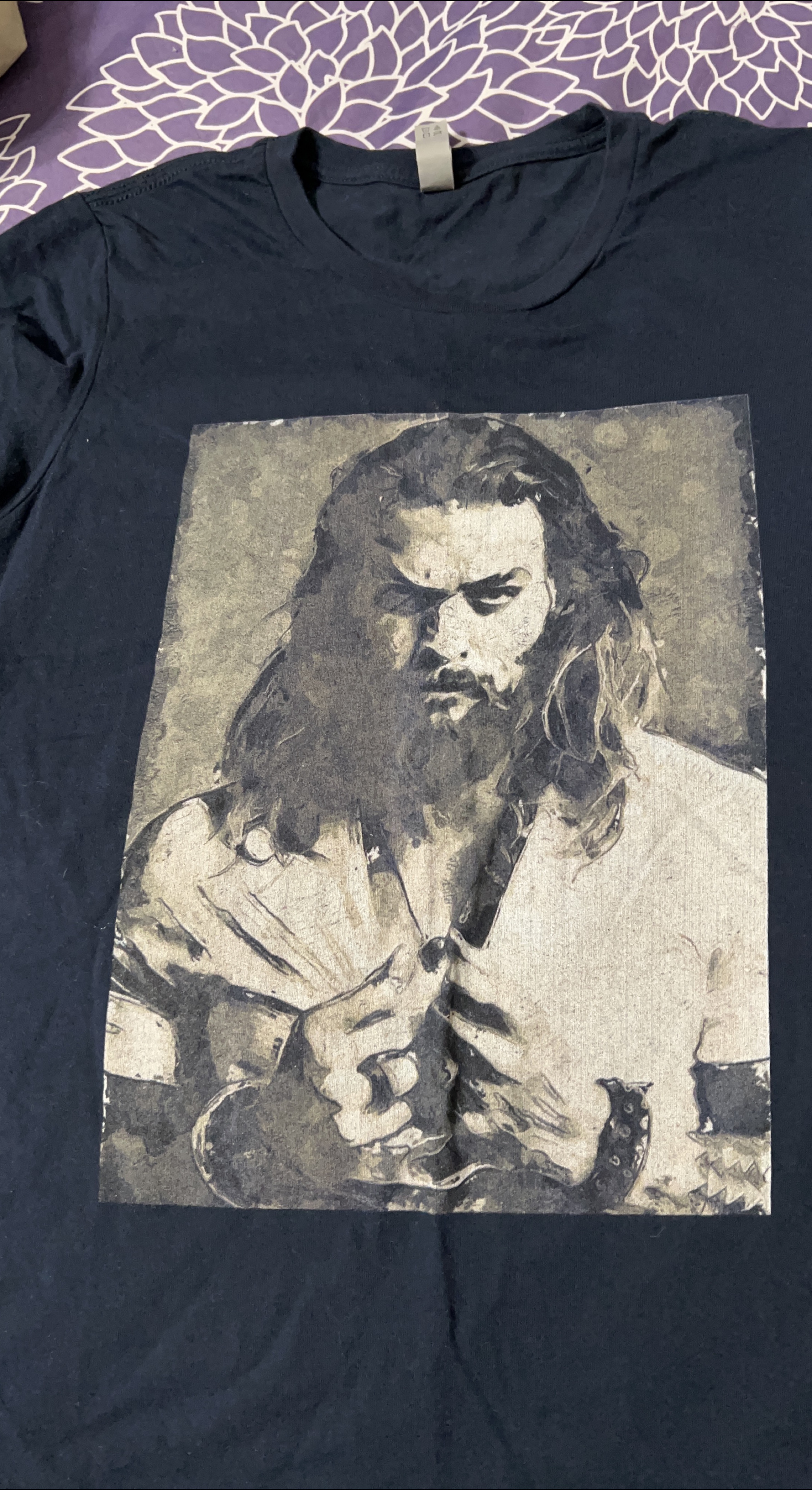 Navy Blue  T-Shirt with Jason Momoa Graphic thumbnail