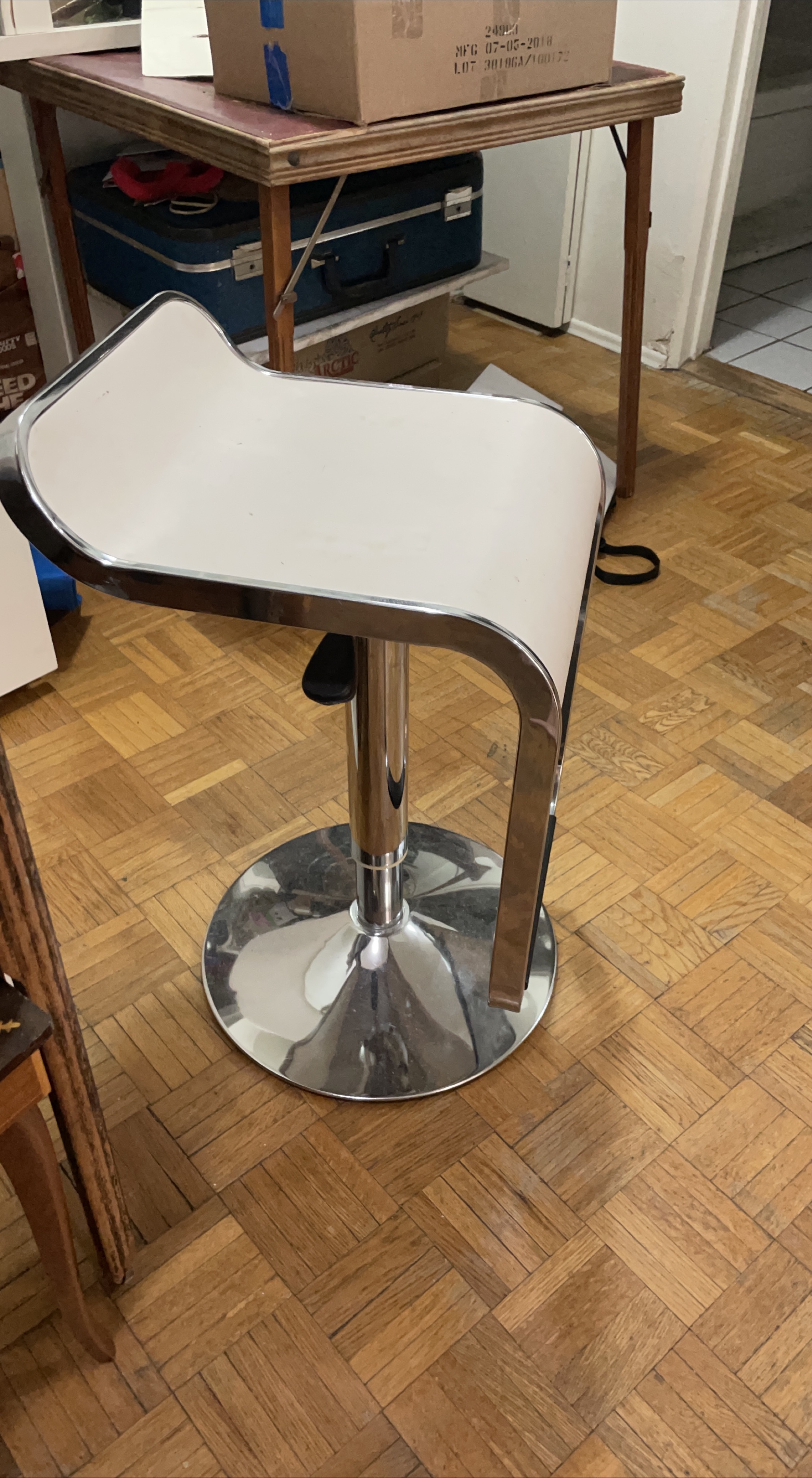 White & Chrome Bar Stool thumbnail