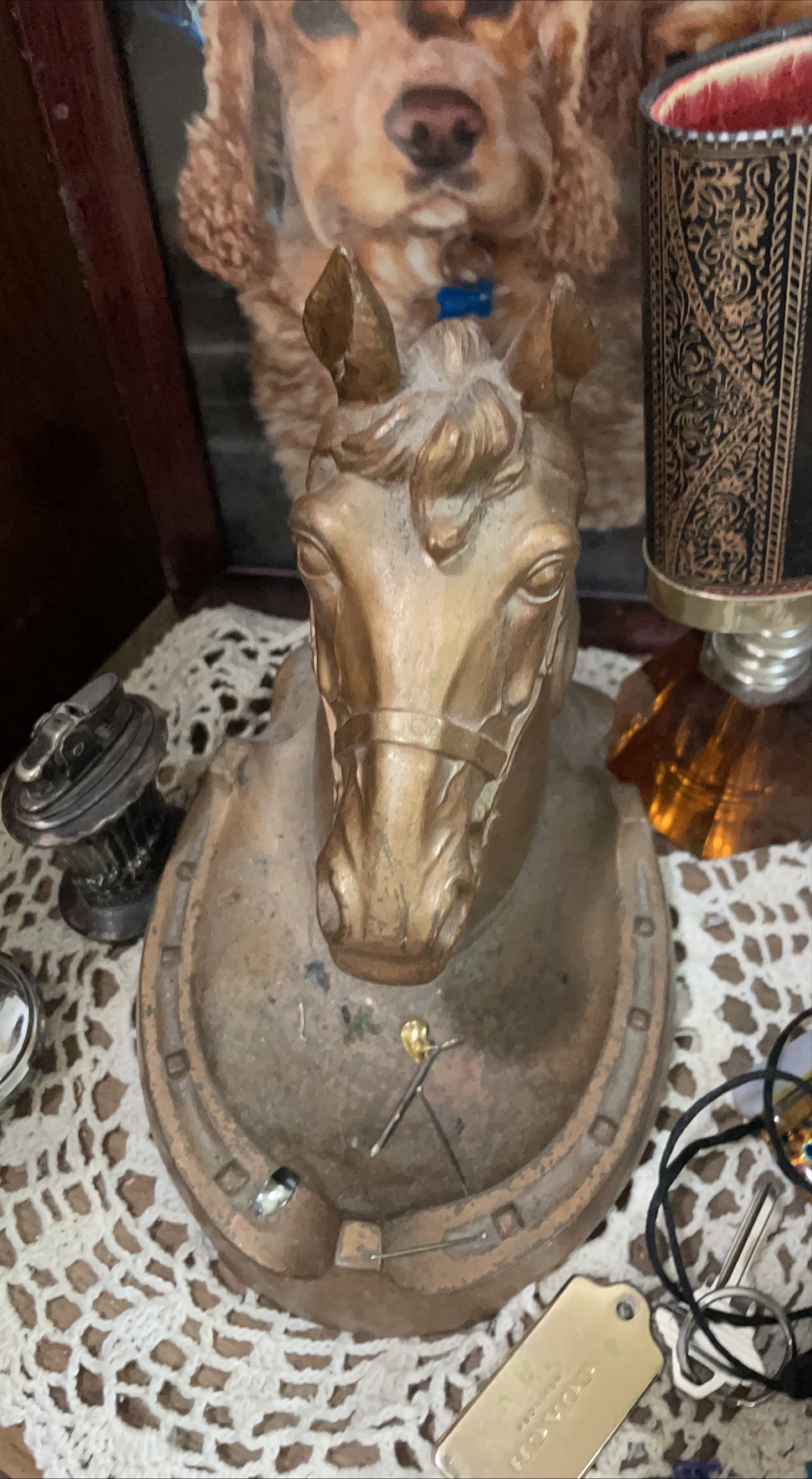 Vintage Horse Head Horseshoe Ashtray thumbnail