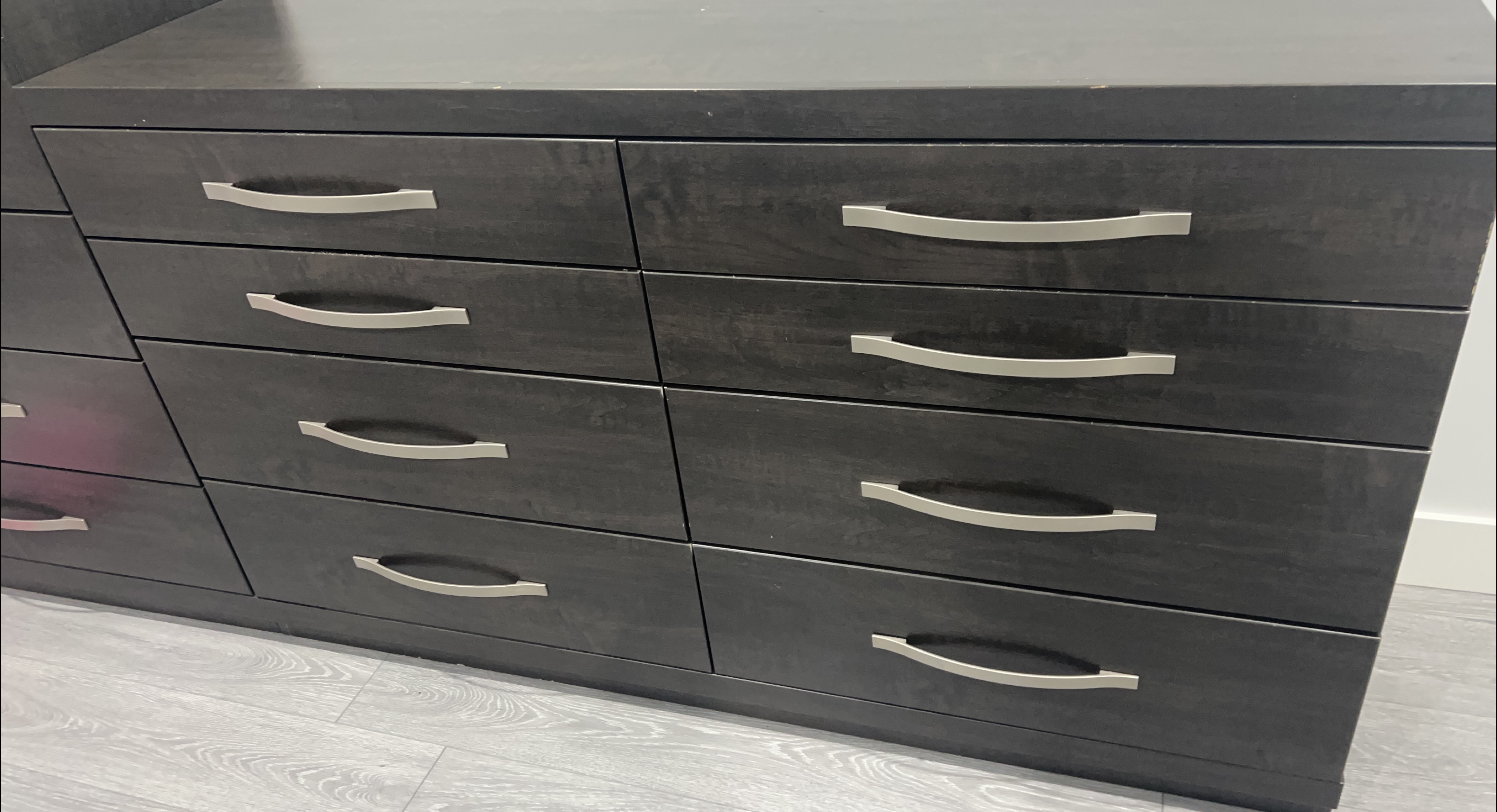 Dark Wood Dresser with Silver Handles thumbnail