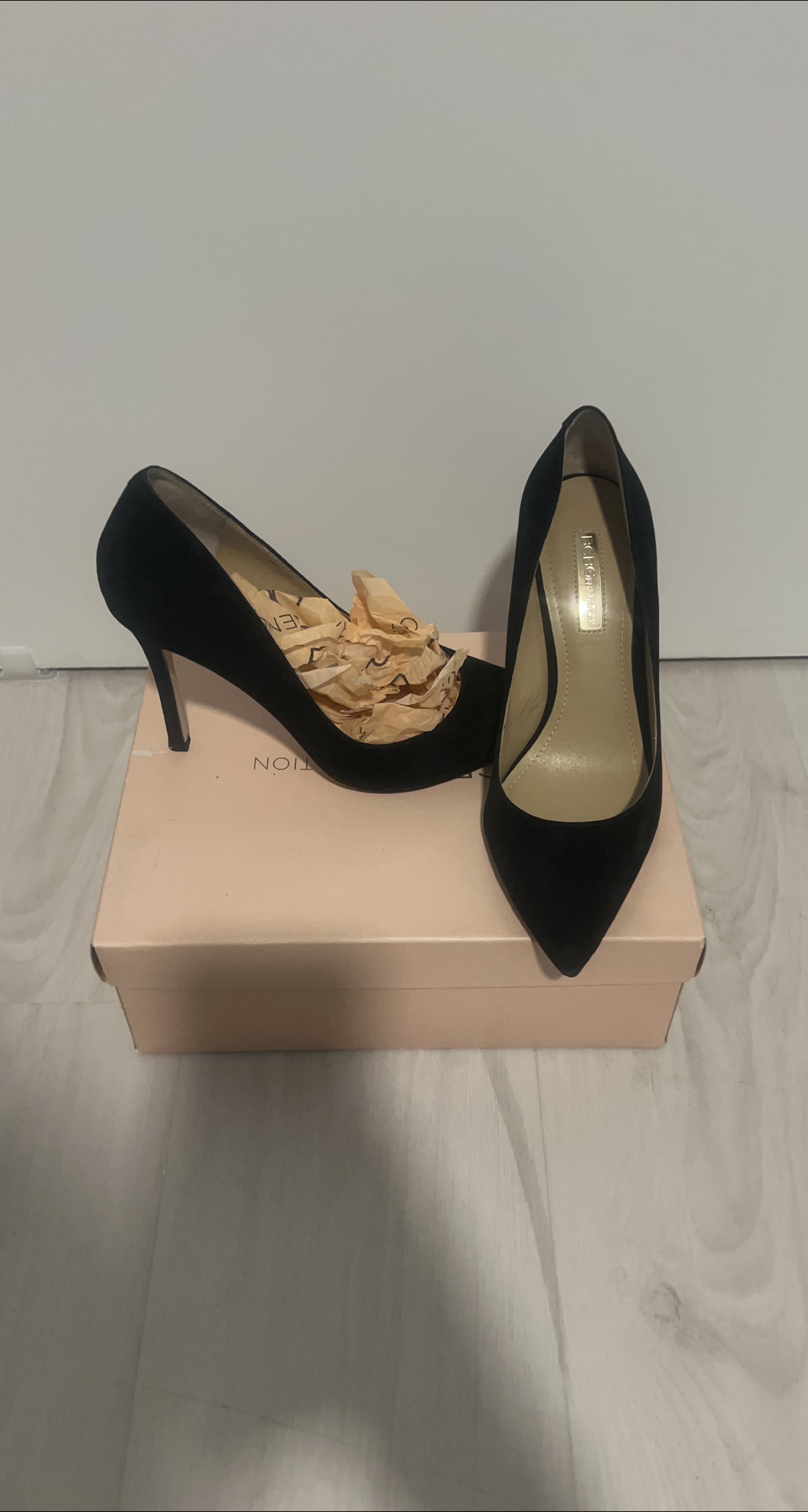 BCBGeneration Black Suede Heels thumbnail