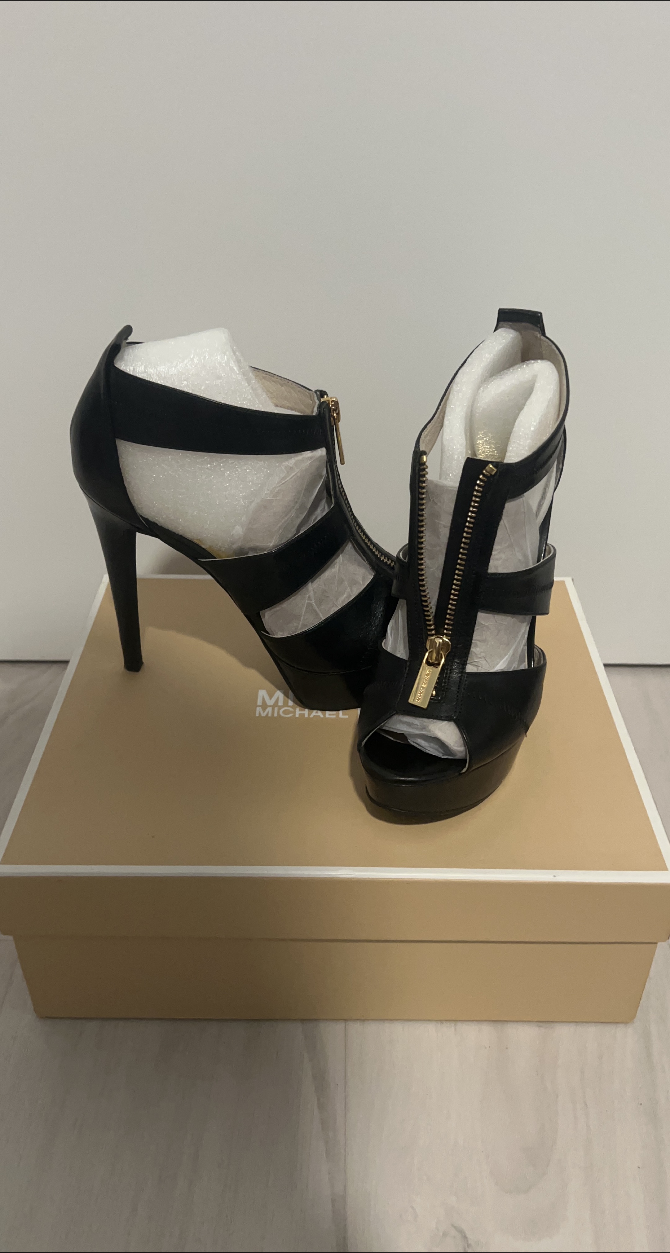 Michael Kors Black Leather Heels - Size 7 thumbnail