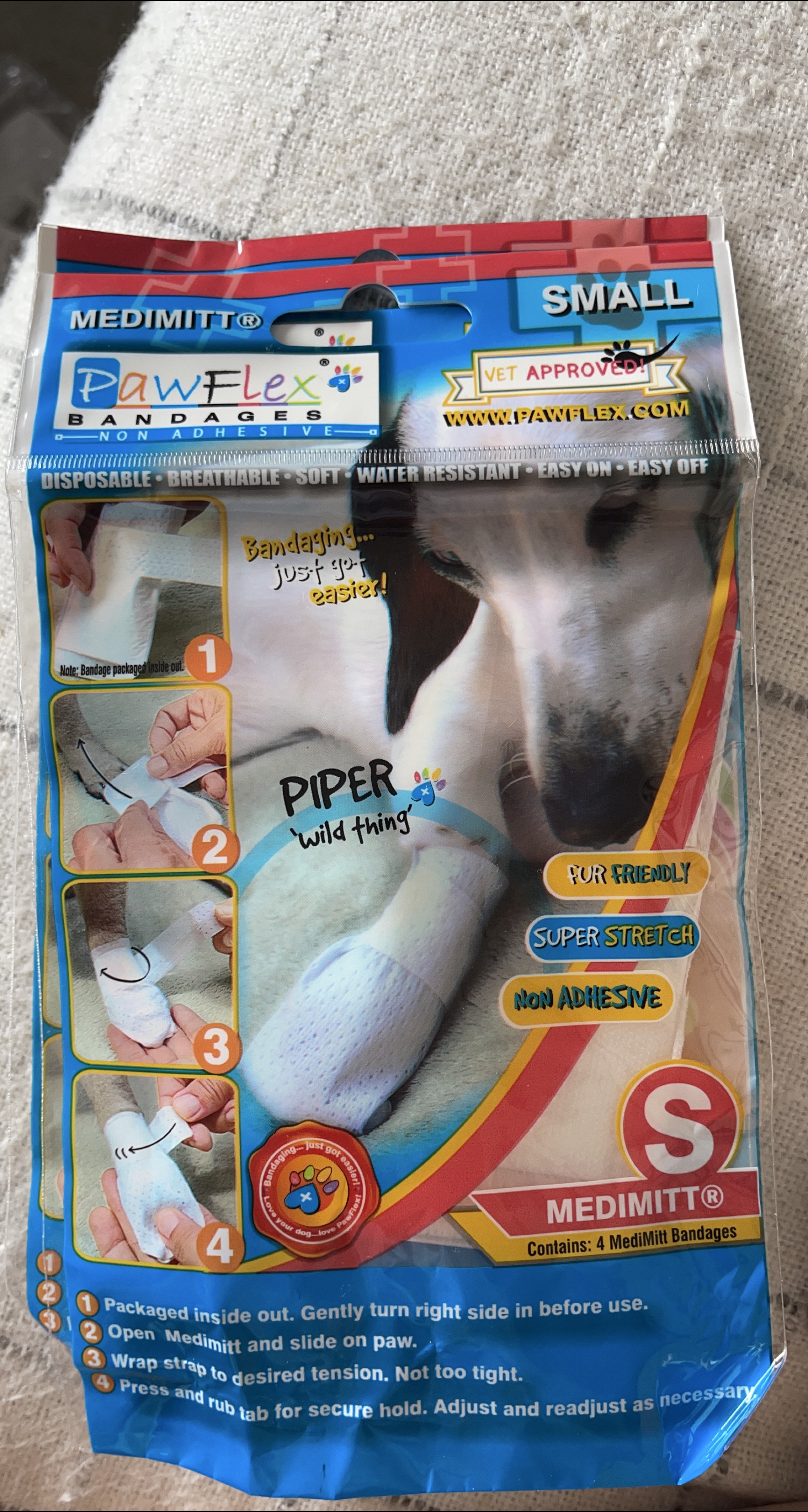 3 PawFlex MediMitt Bandages - Small Size thumbnail