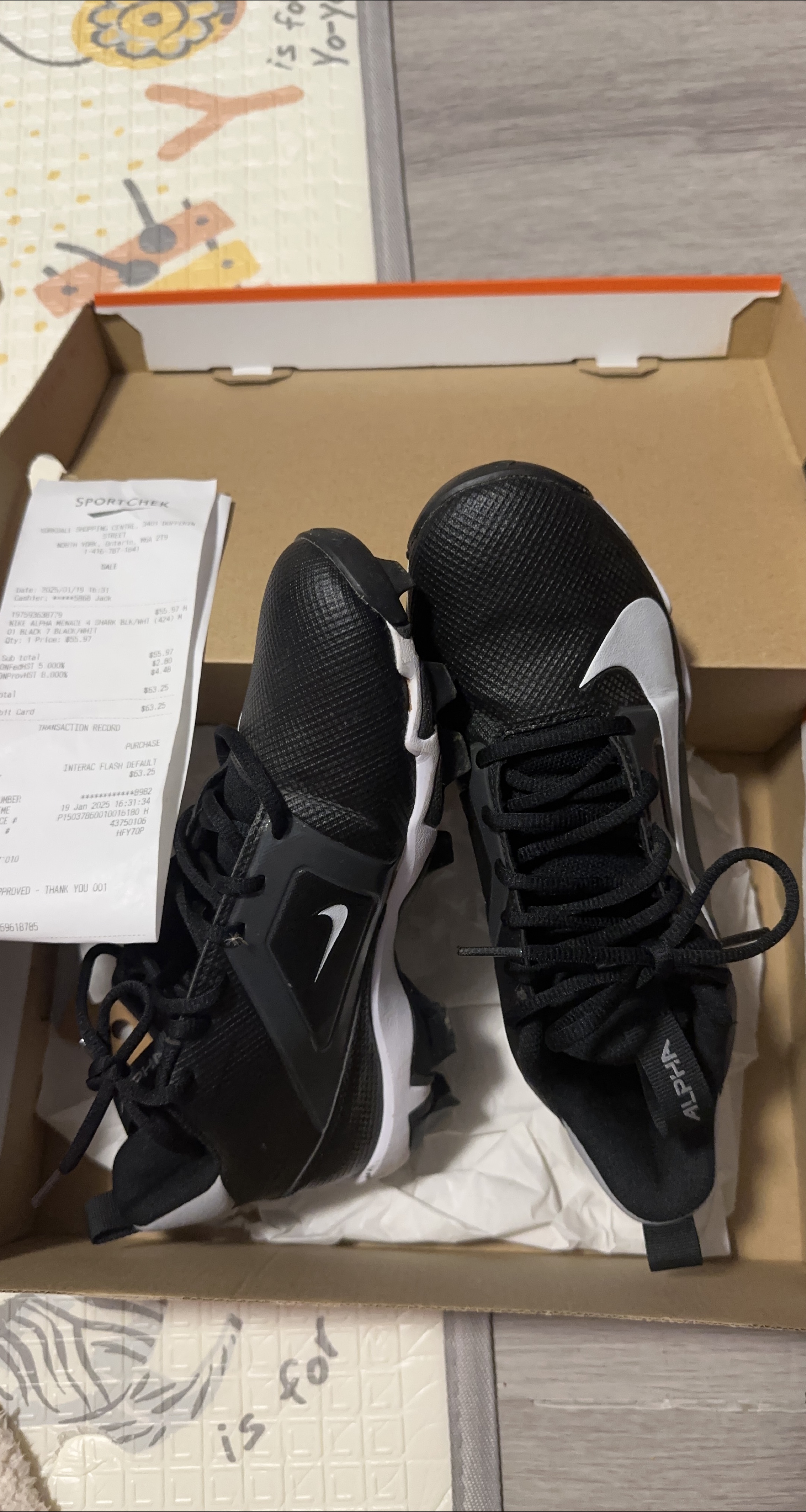 Nike Alpha Menace 4 Shark Black/White Size 7 thumbnail