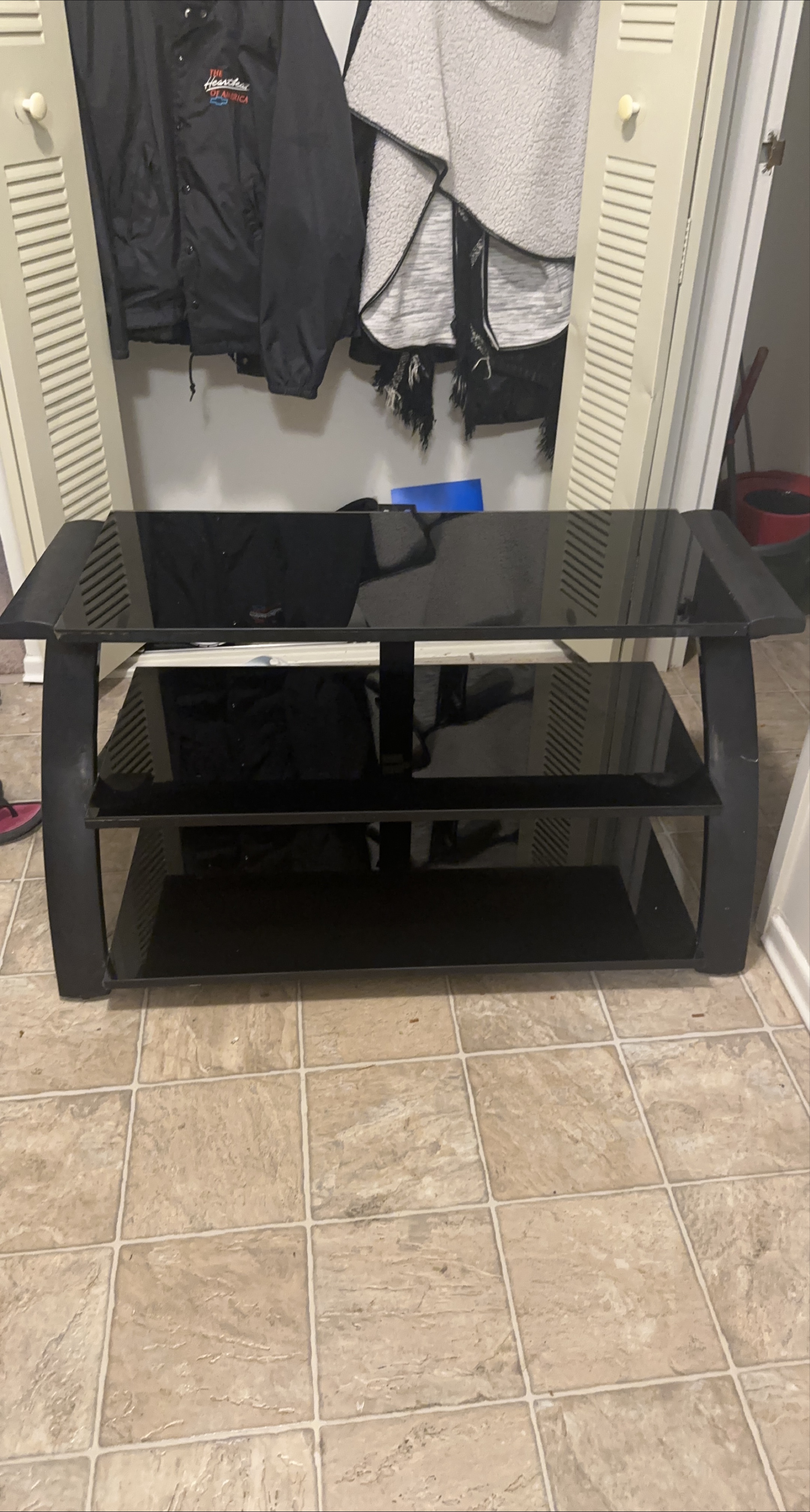 Black Glass TV Stand