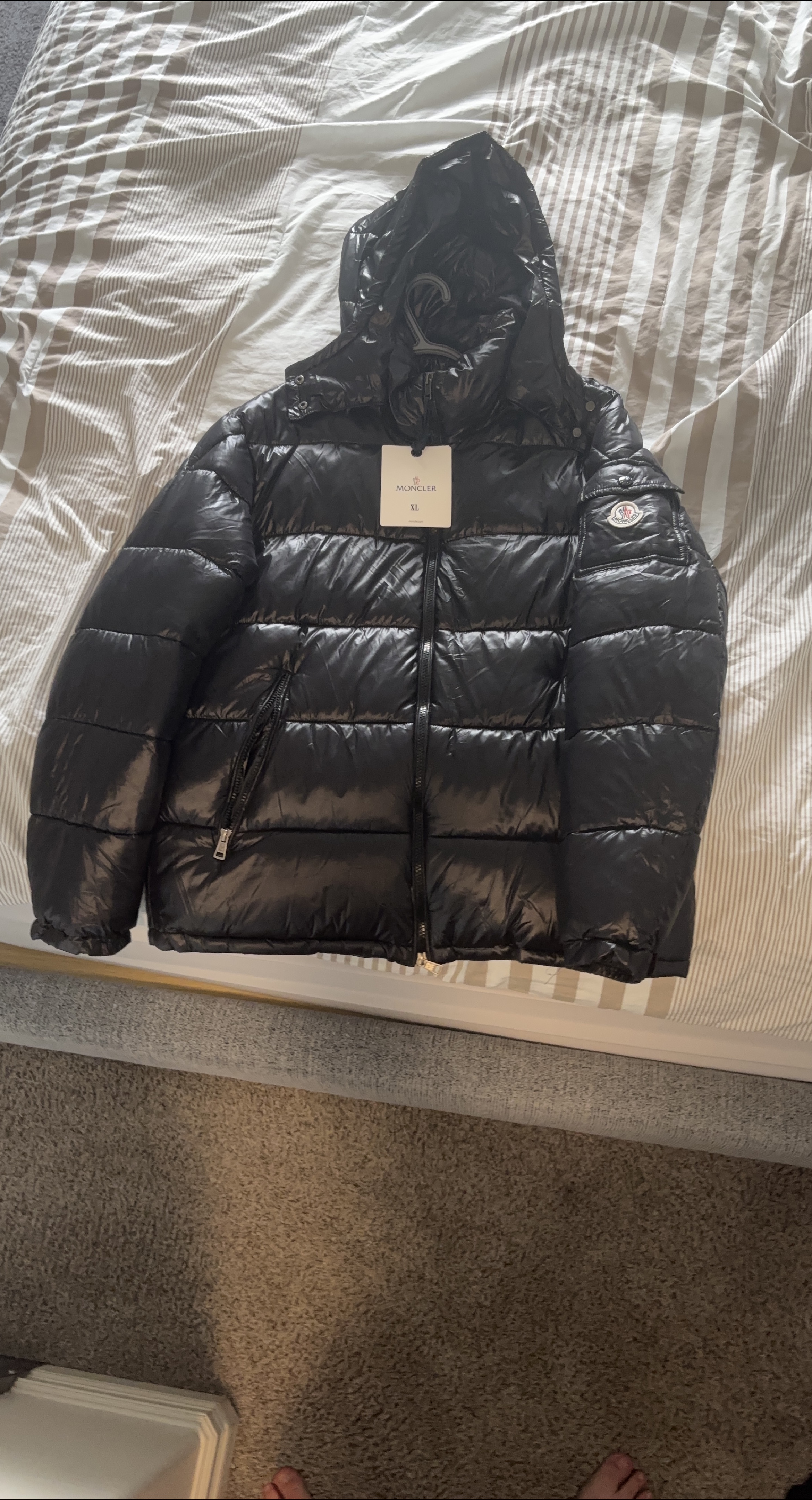 Moncler Black Puffer Jacket - Size XL thumbnail