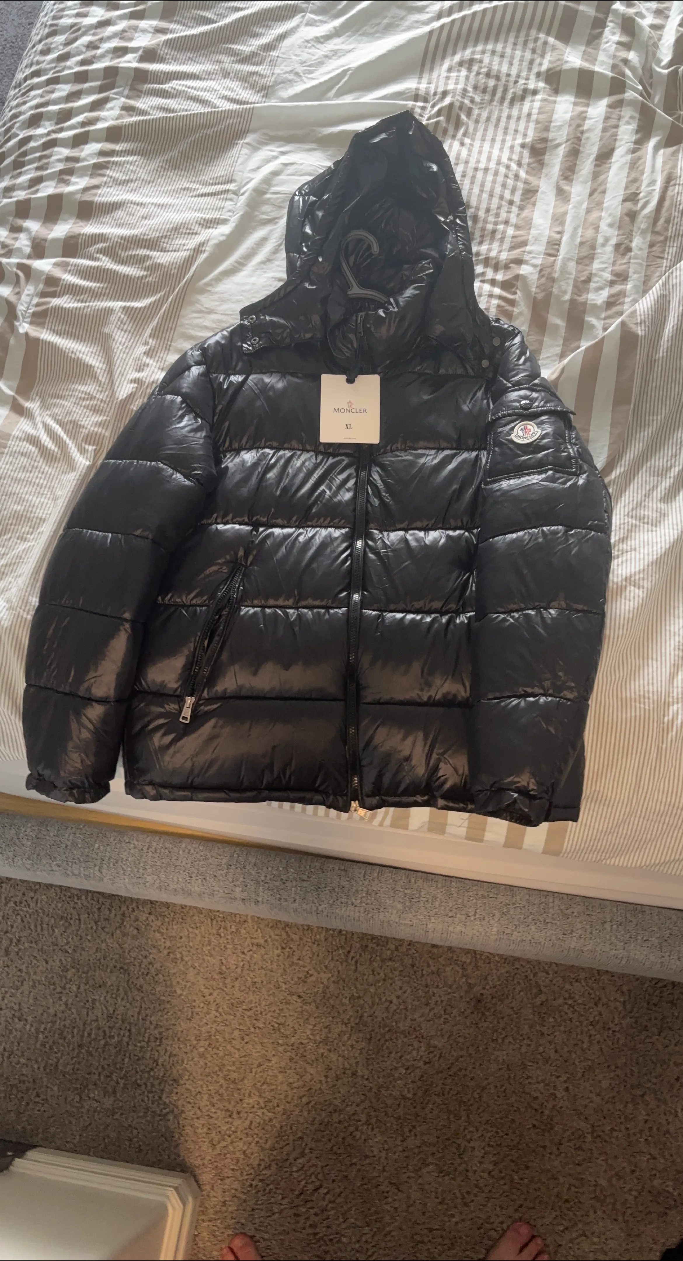 Moncler Black Puffer Jacket - Size XL