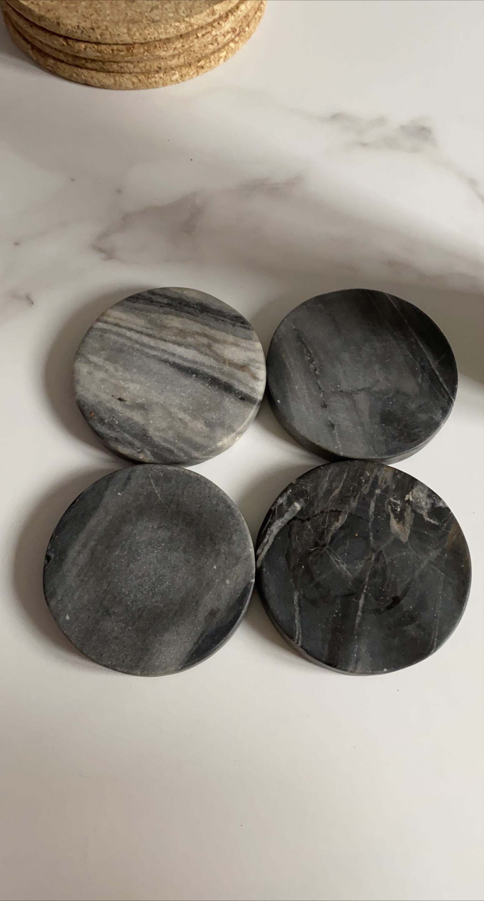 Set of 4 Marble Coasters - Grey thumbnail