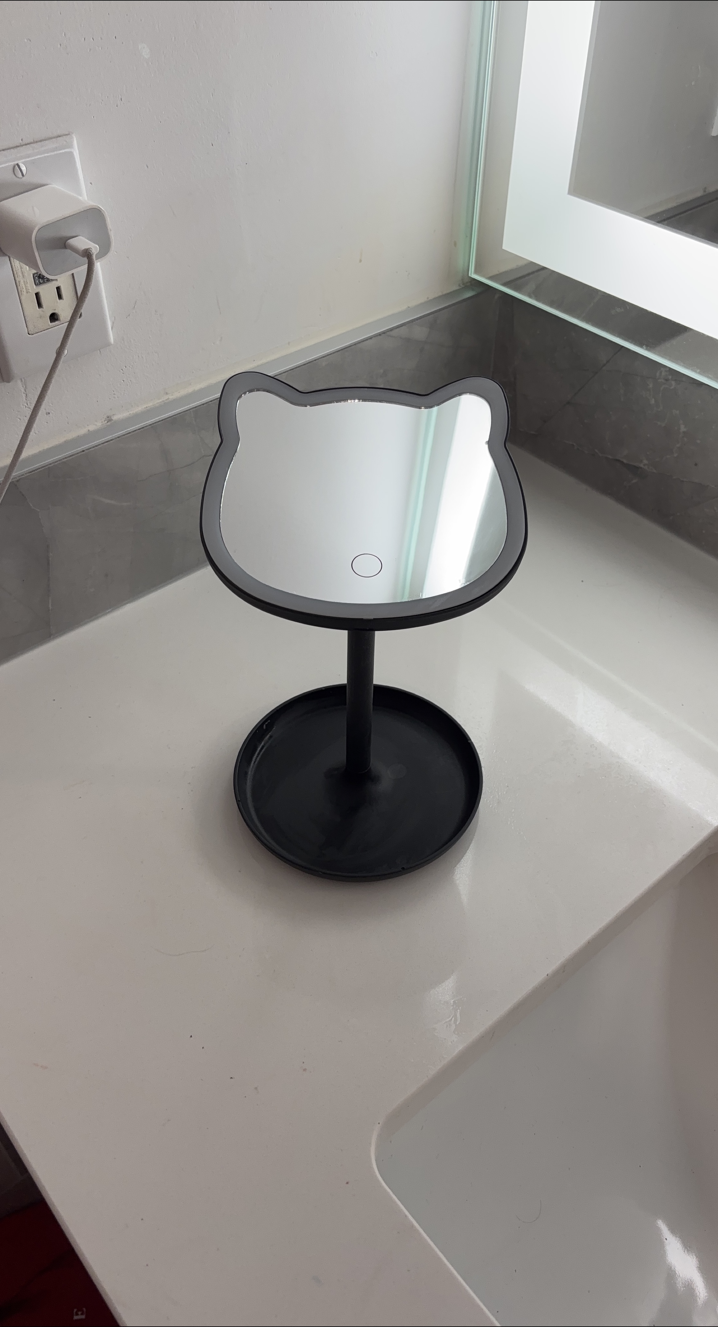 Cute Cat Ear Vanity Mirror - Black thumbnail