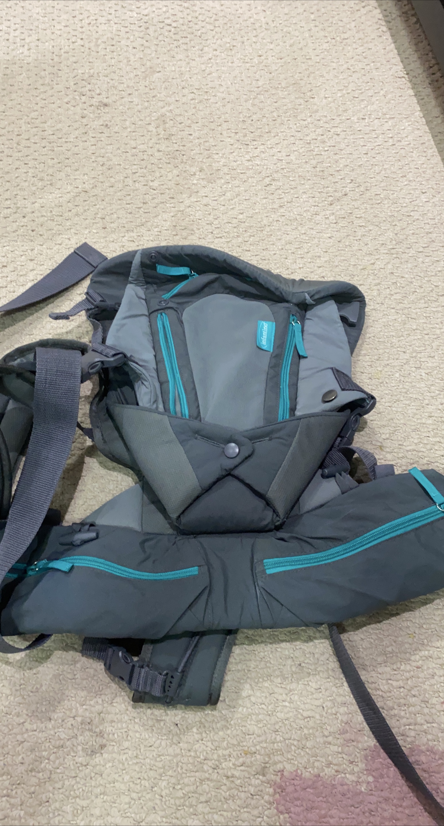 Infantino Baby Carrier - Grey & Teal thumbnail