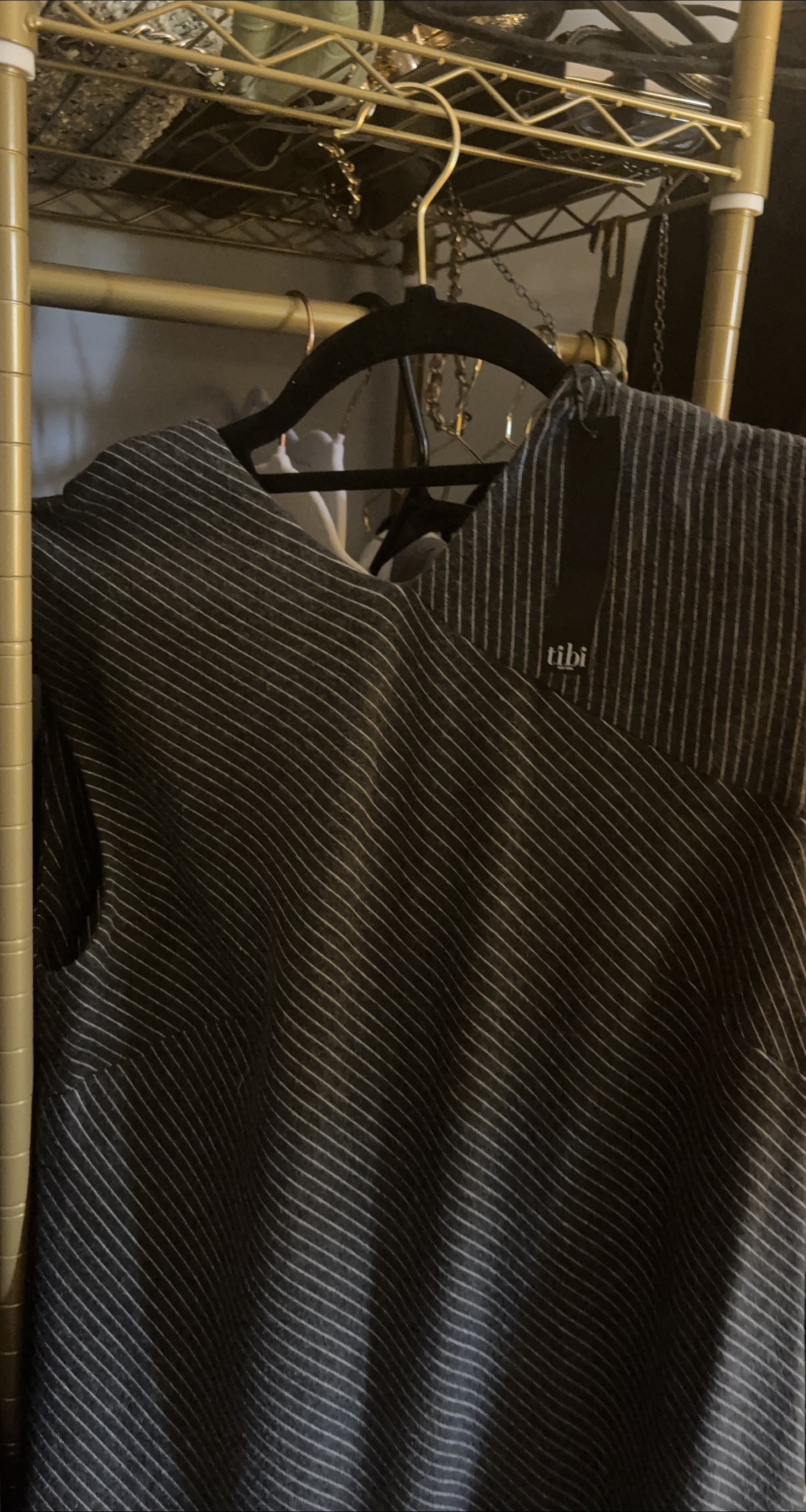 Tibi Gray Striped Dress thumbnail