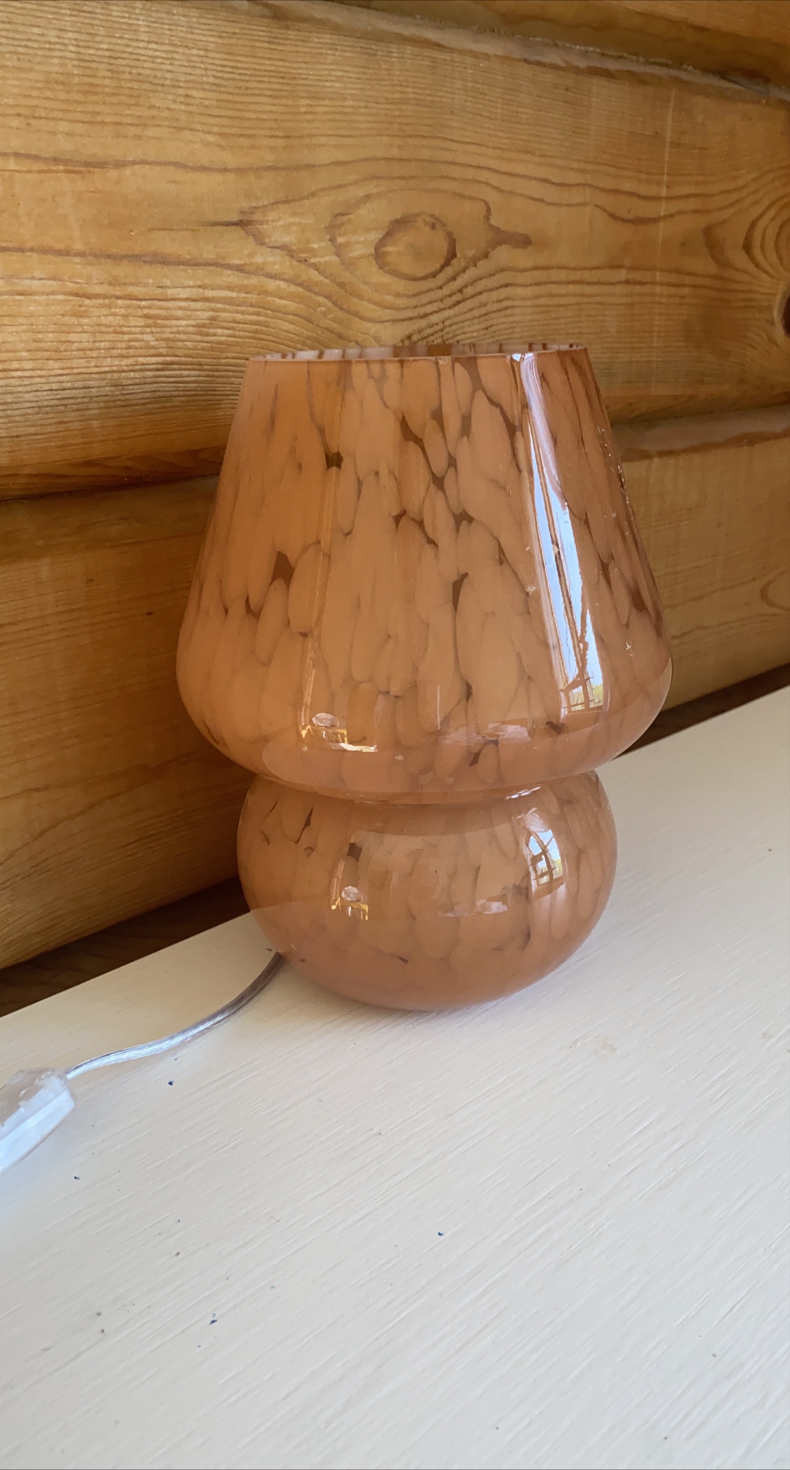 Glass Mushroom Table Lamp - pink thumbnail