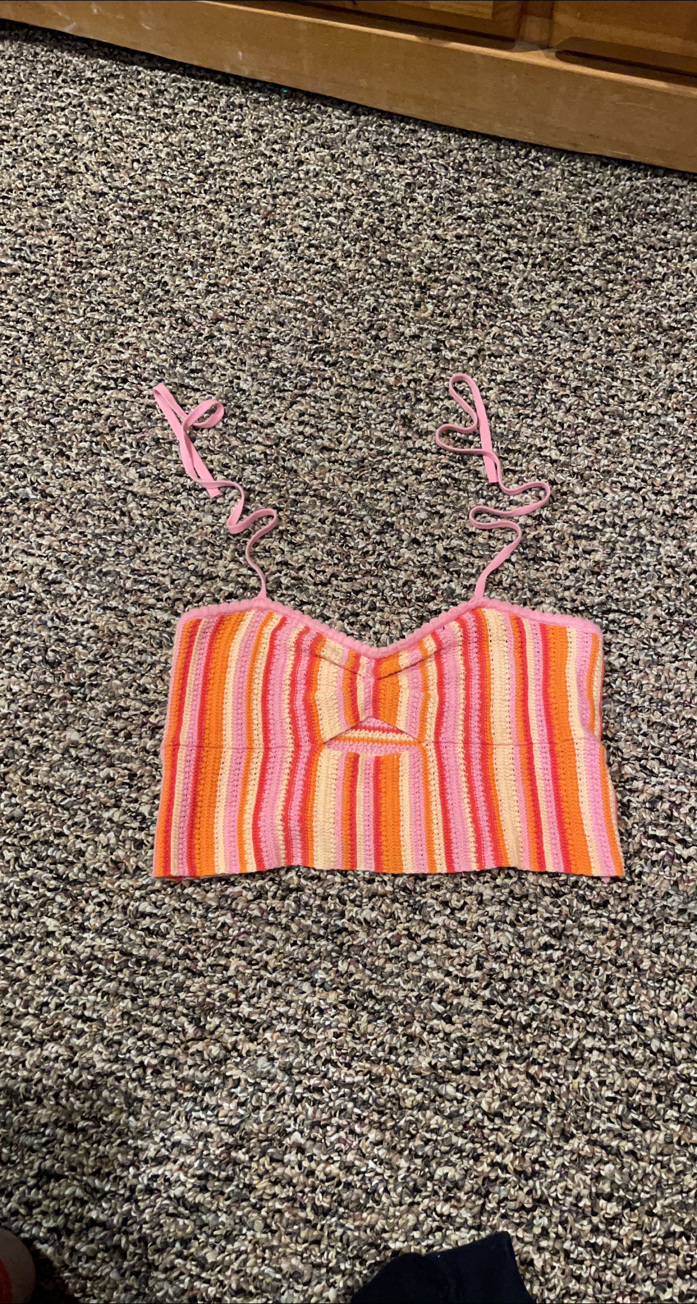 Crochet Striped halter top thumbnail