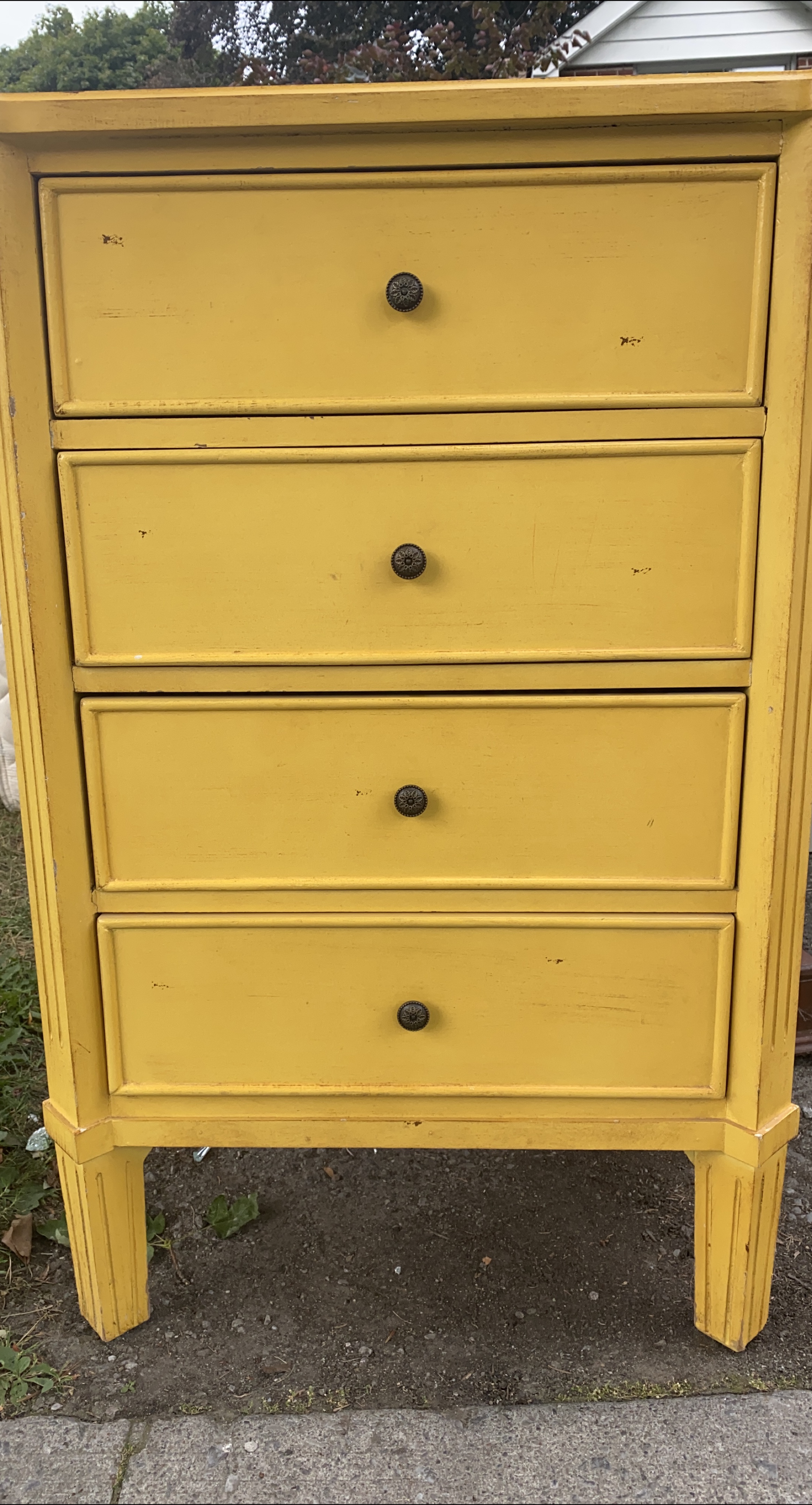 Yellow Four-Drawer Dresser