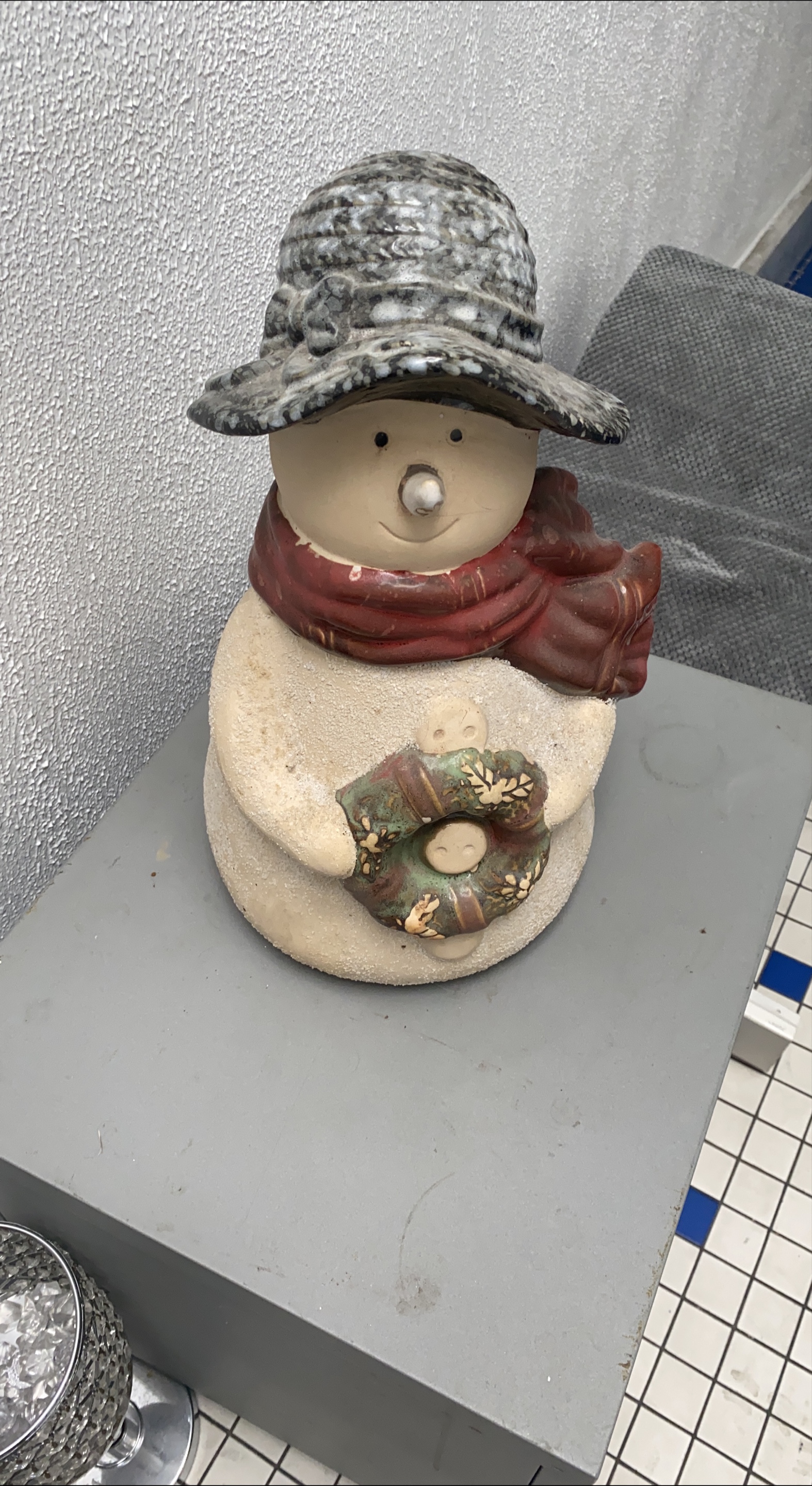 Snowman Figurine with Hat and Scarf thumbnail