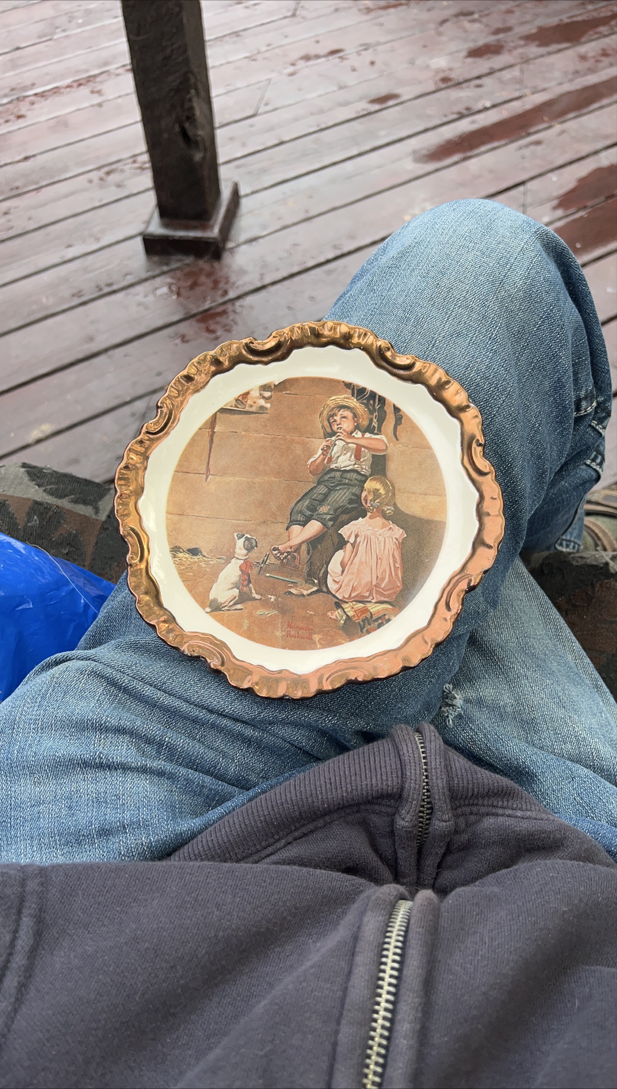 Norman Rockwell "Boy Fishing" Decorative Plate