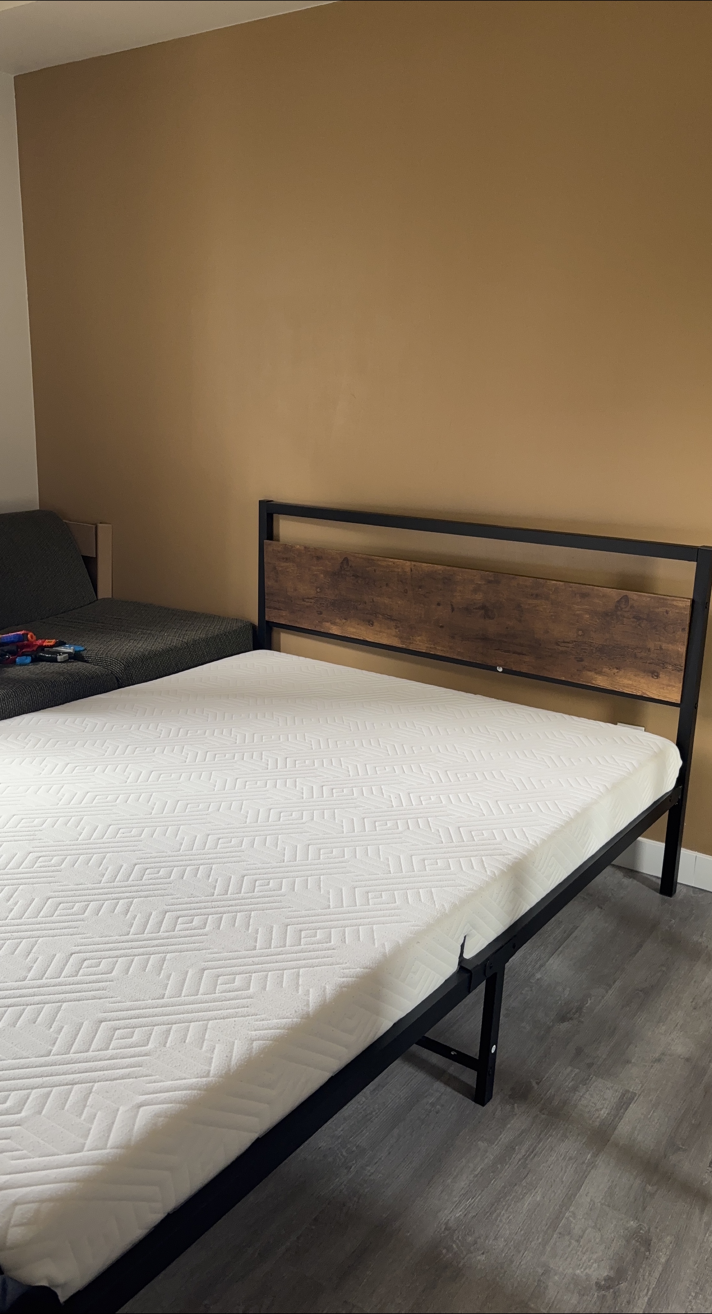 Bed frame with mattress