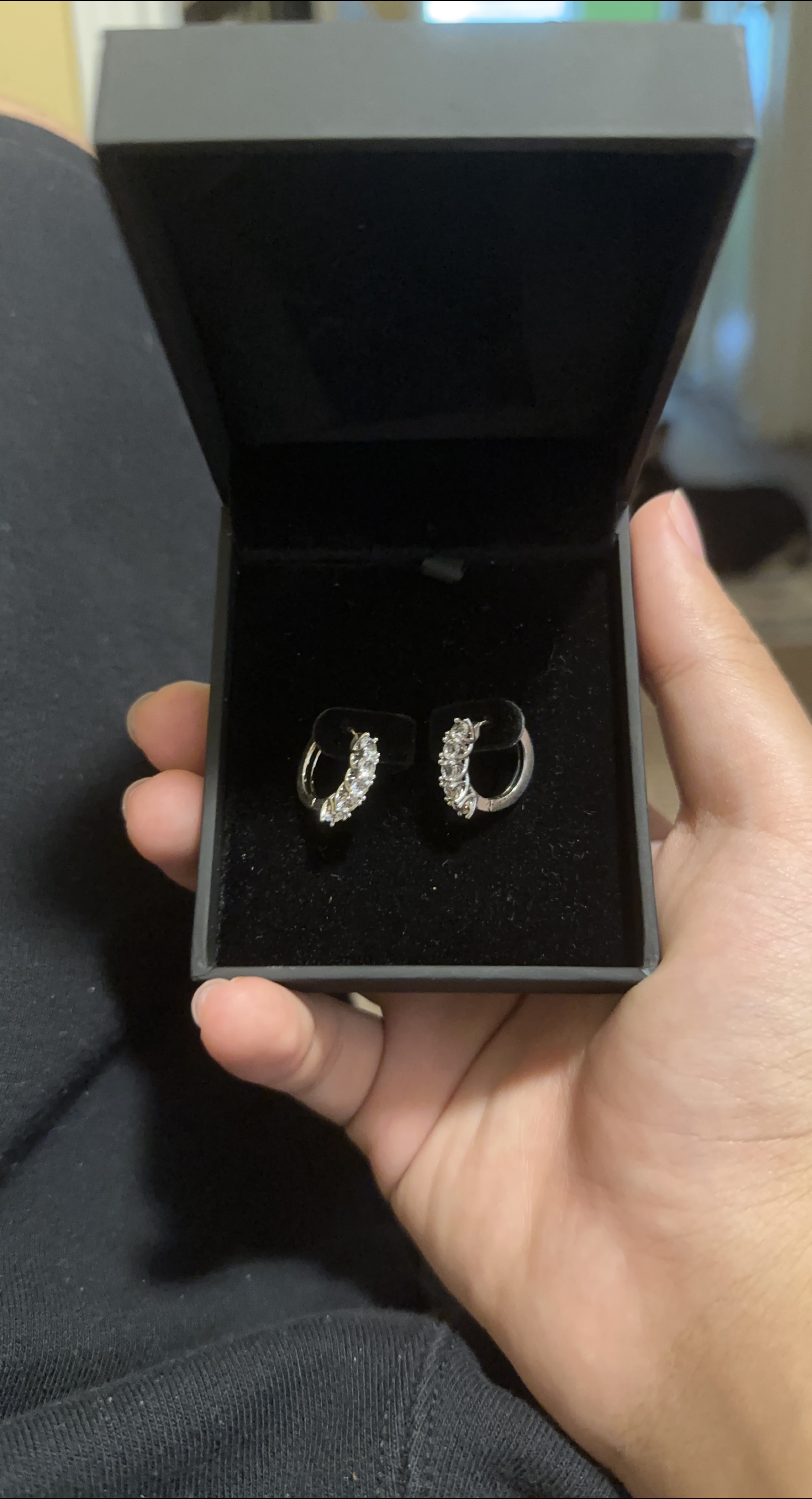 Sparkly Silver Hoop Earrings thumbnail