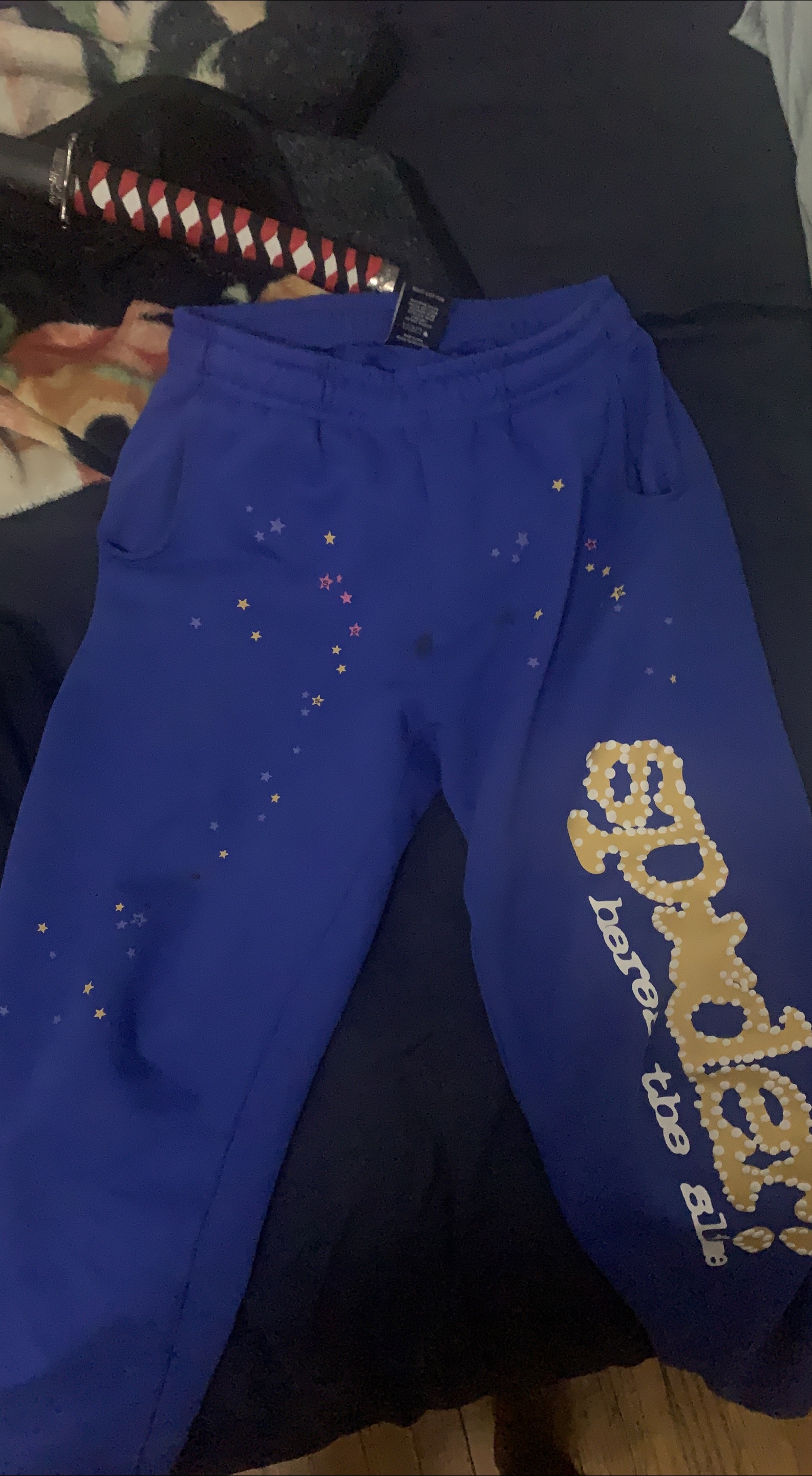 SP5DER Blue Sweatpants - Size M thumbnail
