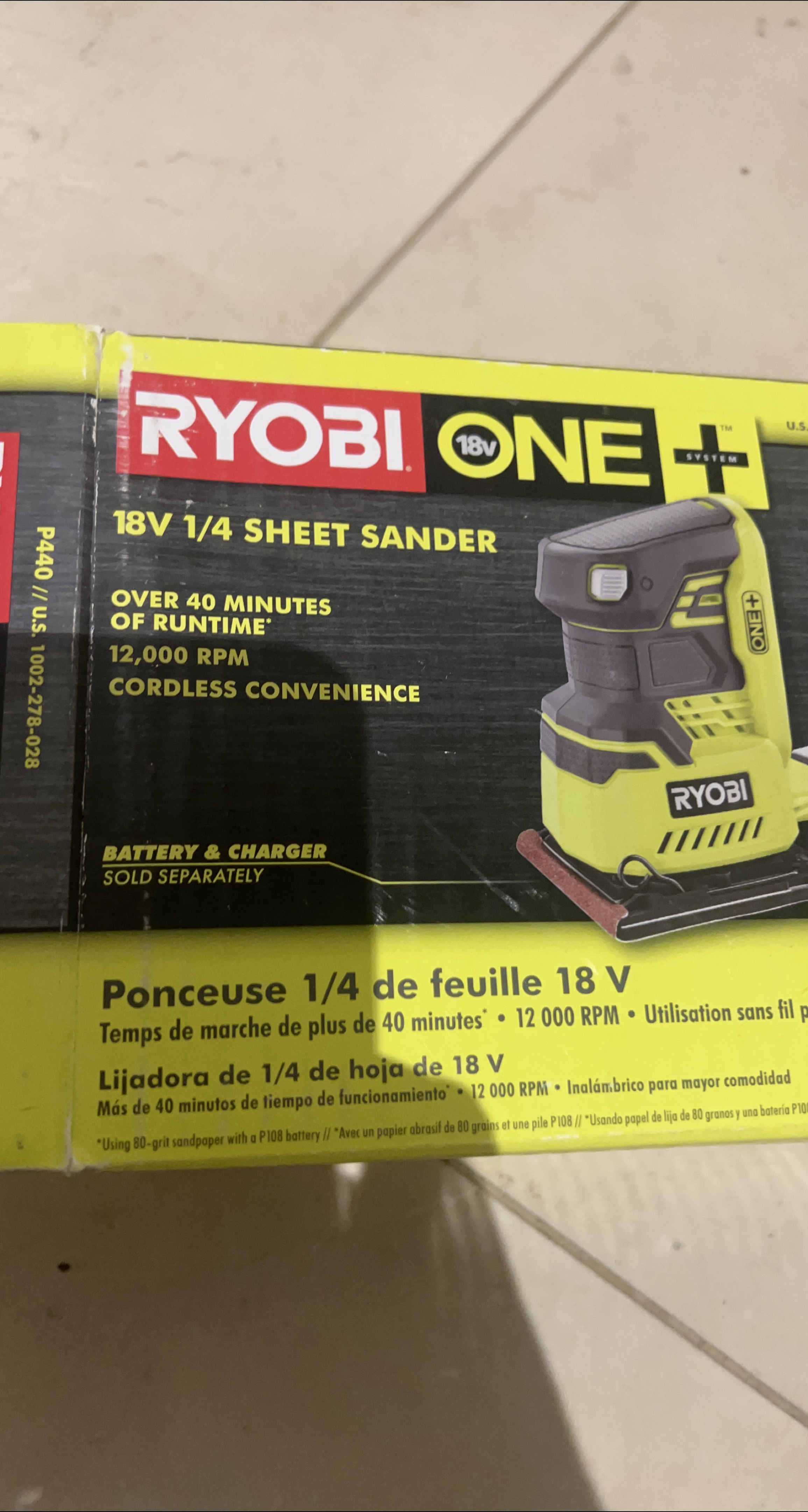 Ryobi ONE+ 18V 1/4 Sheet Sander thumbnail