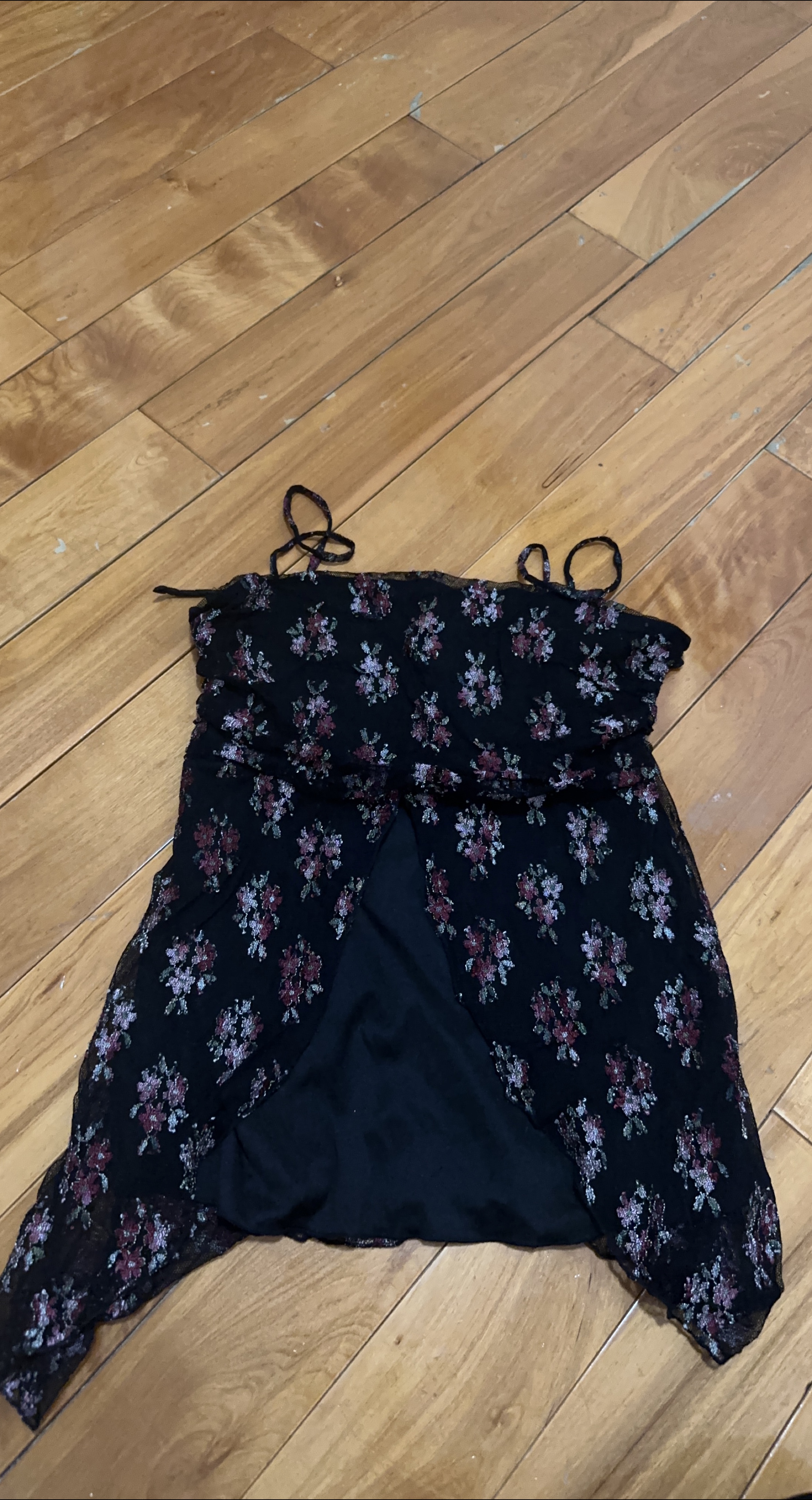 Floral Cami Top - Black