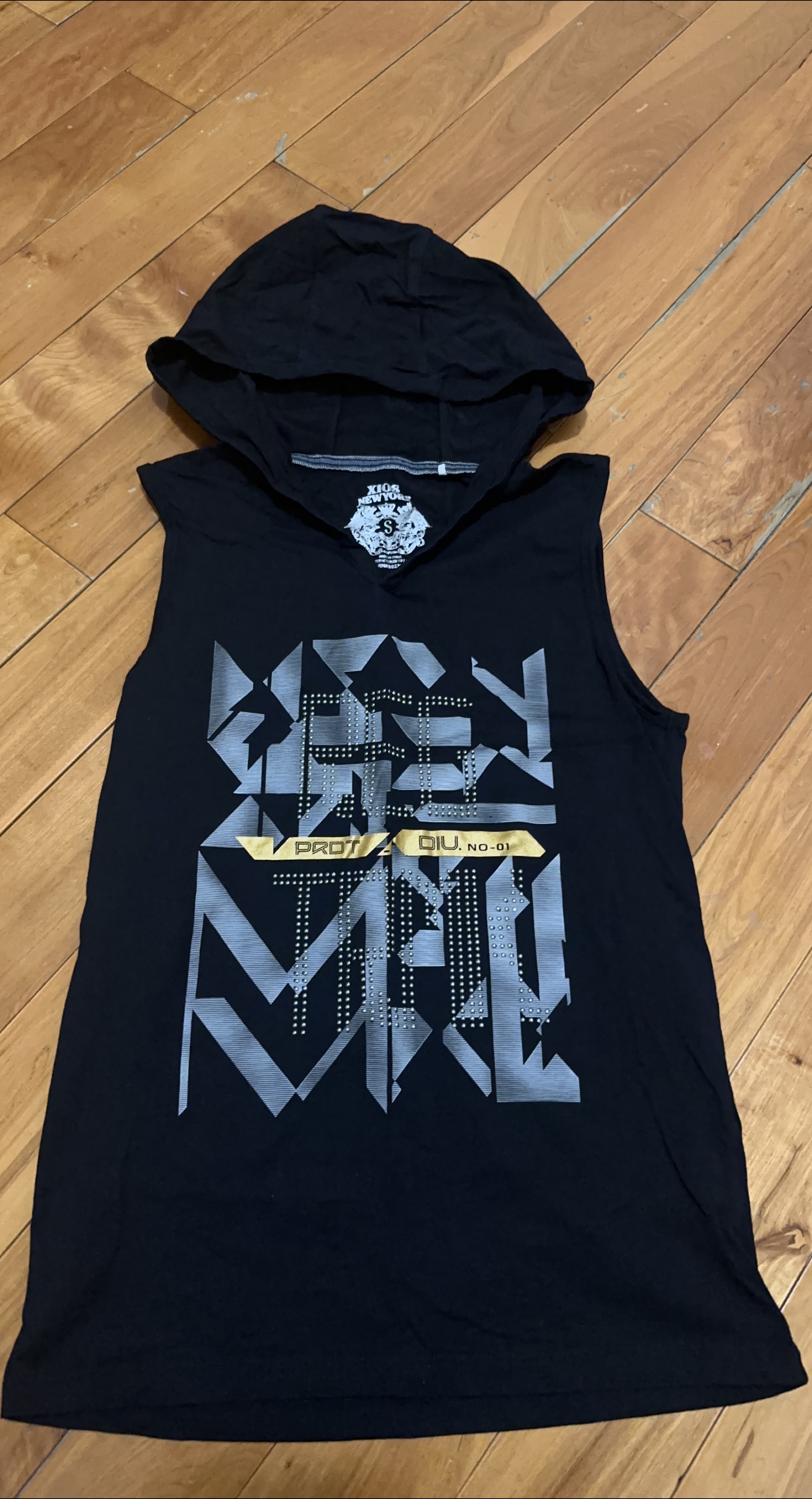 XIOS New York Black Hoodie Tank Top - Size S