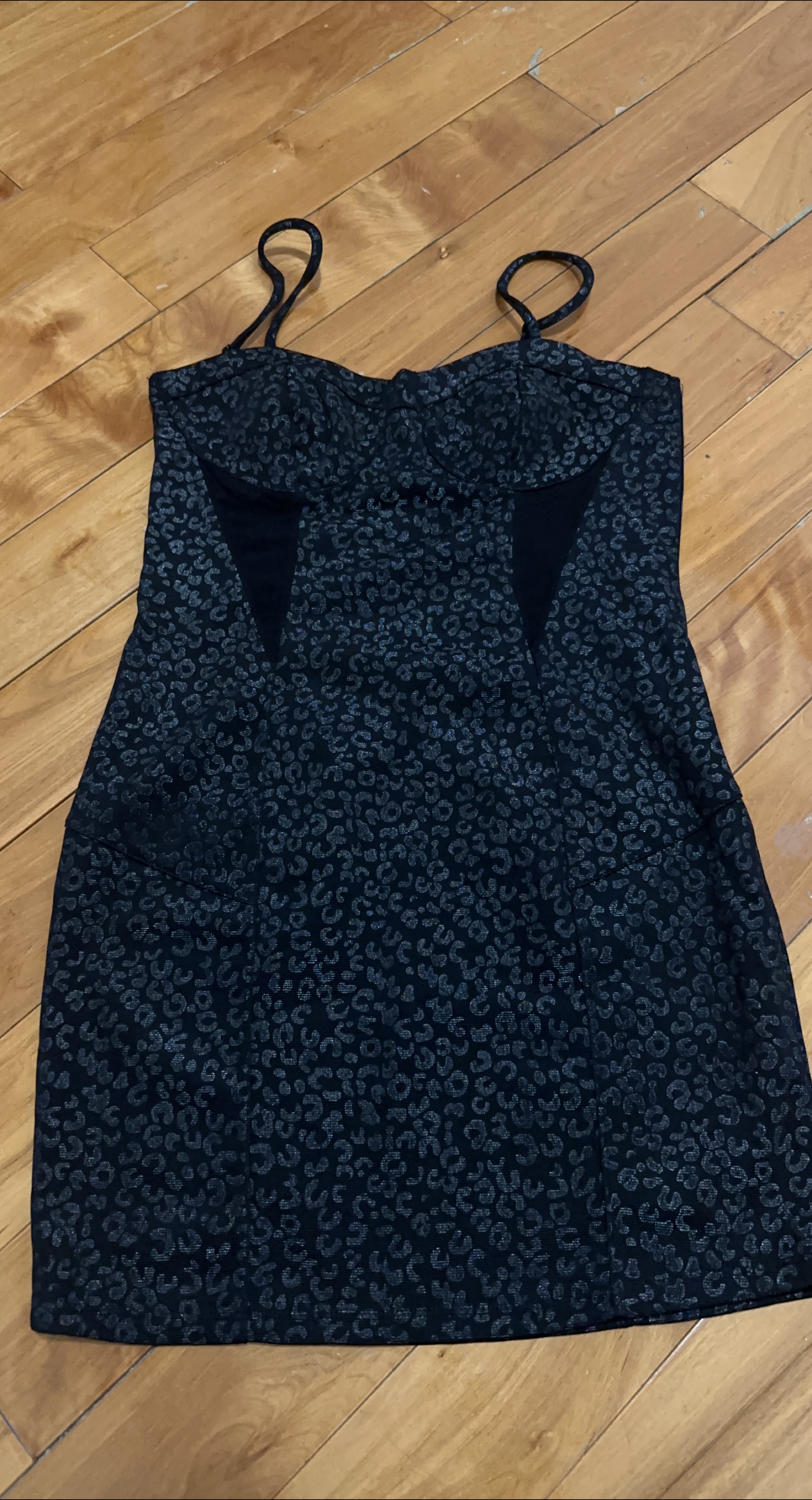 Black Leopard Print Mini Dress image indicator(1)