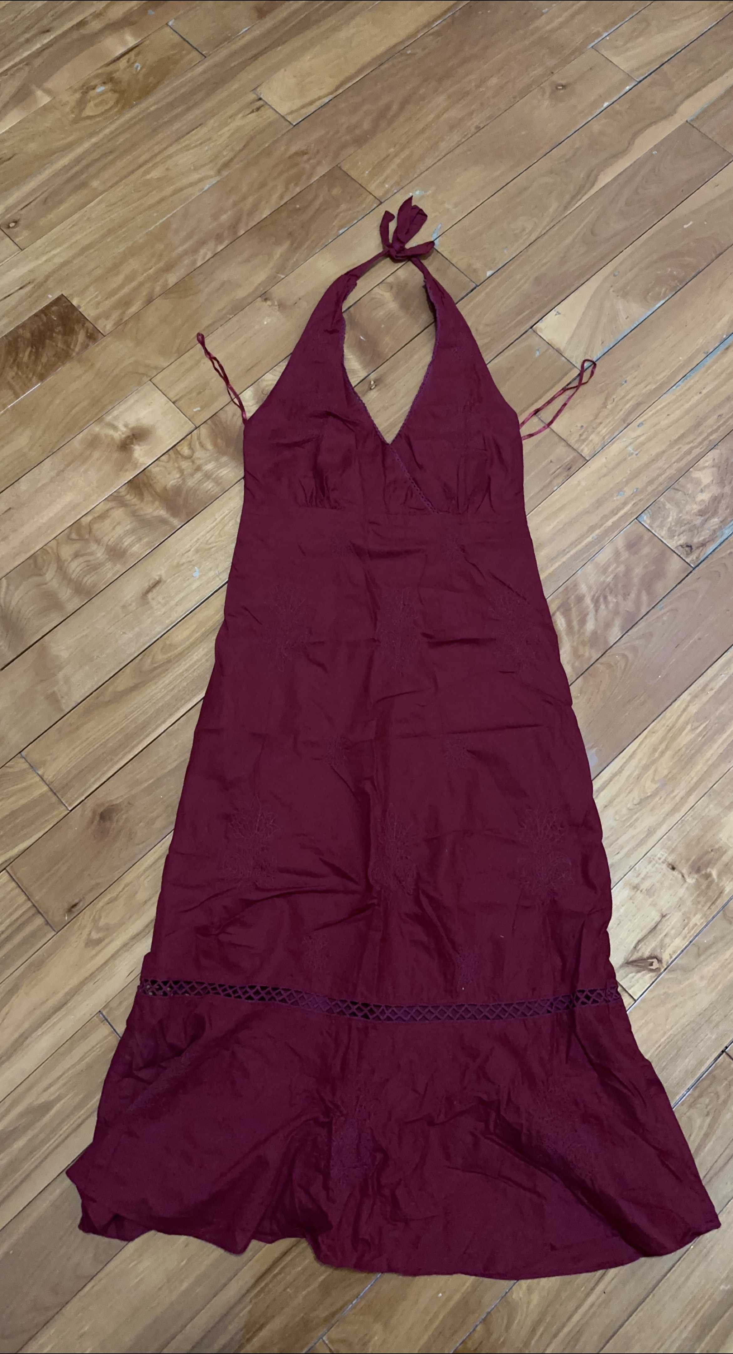 Burgundy Halter Dress