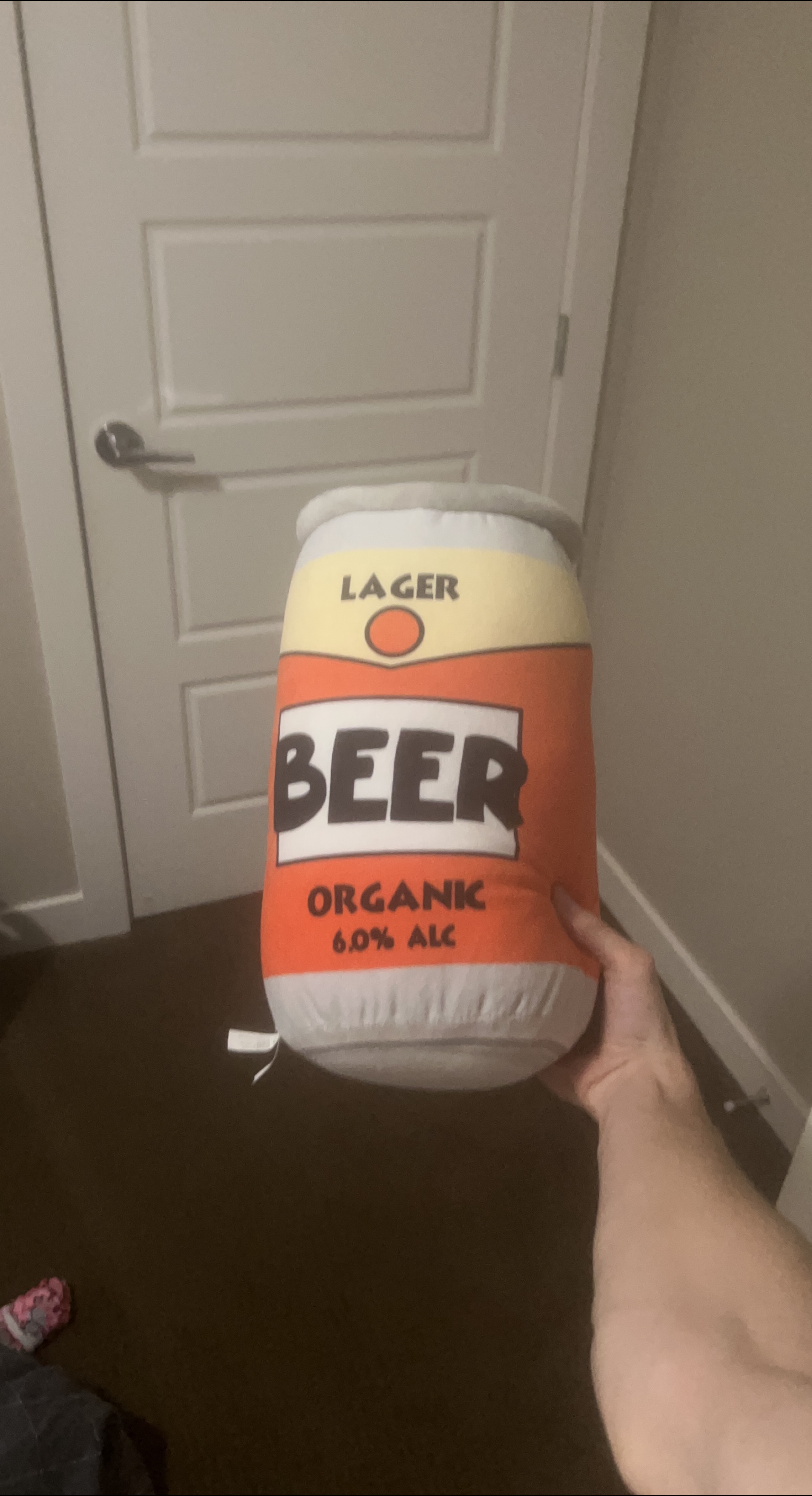 Beer Can Plush Pillow - Lager Organic 6% Alc thumbnail