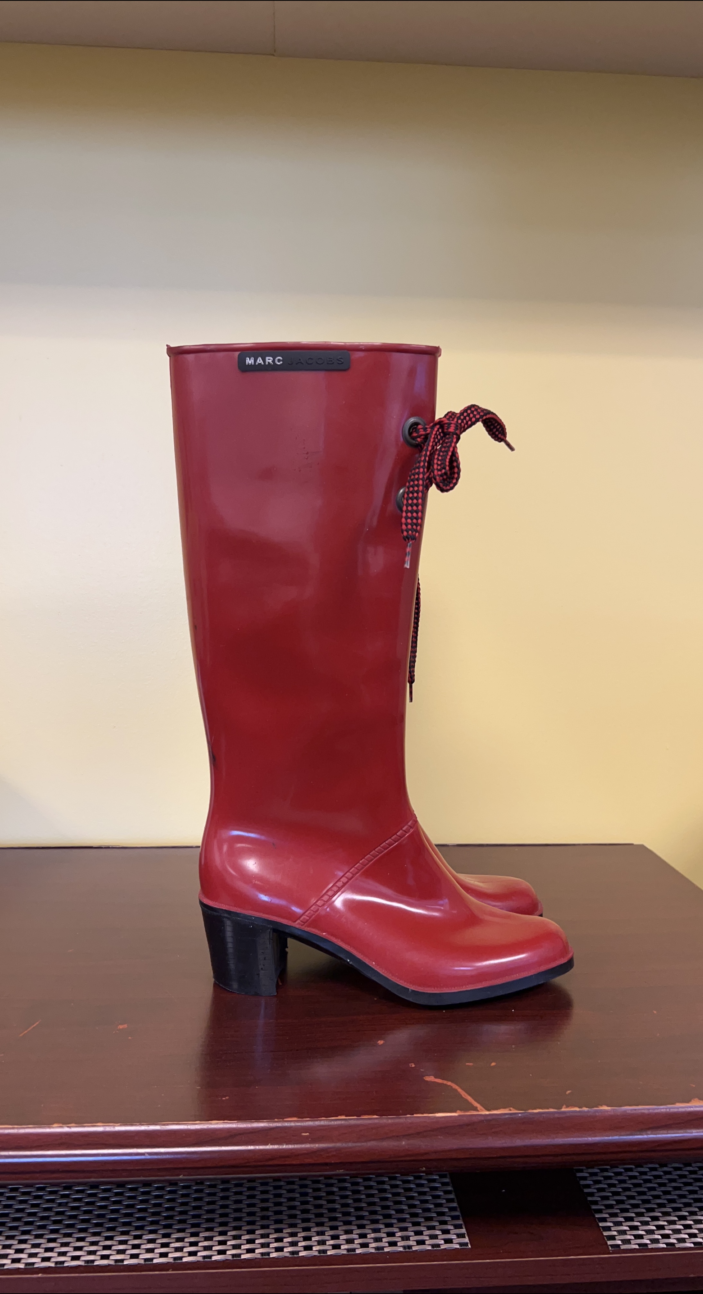 Marc Jacobs Red Rain Boots thumbnail