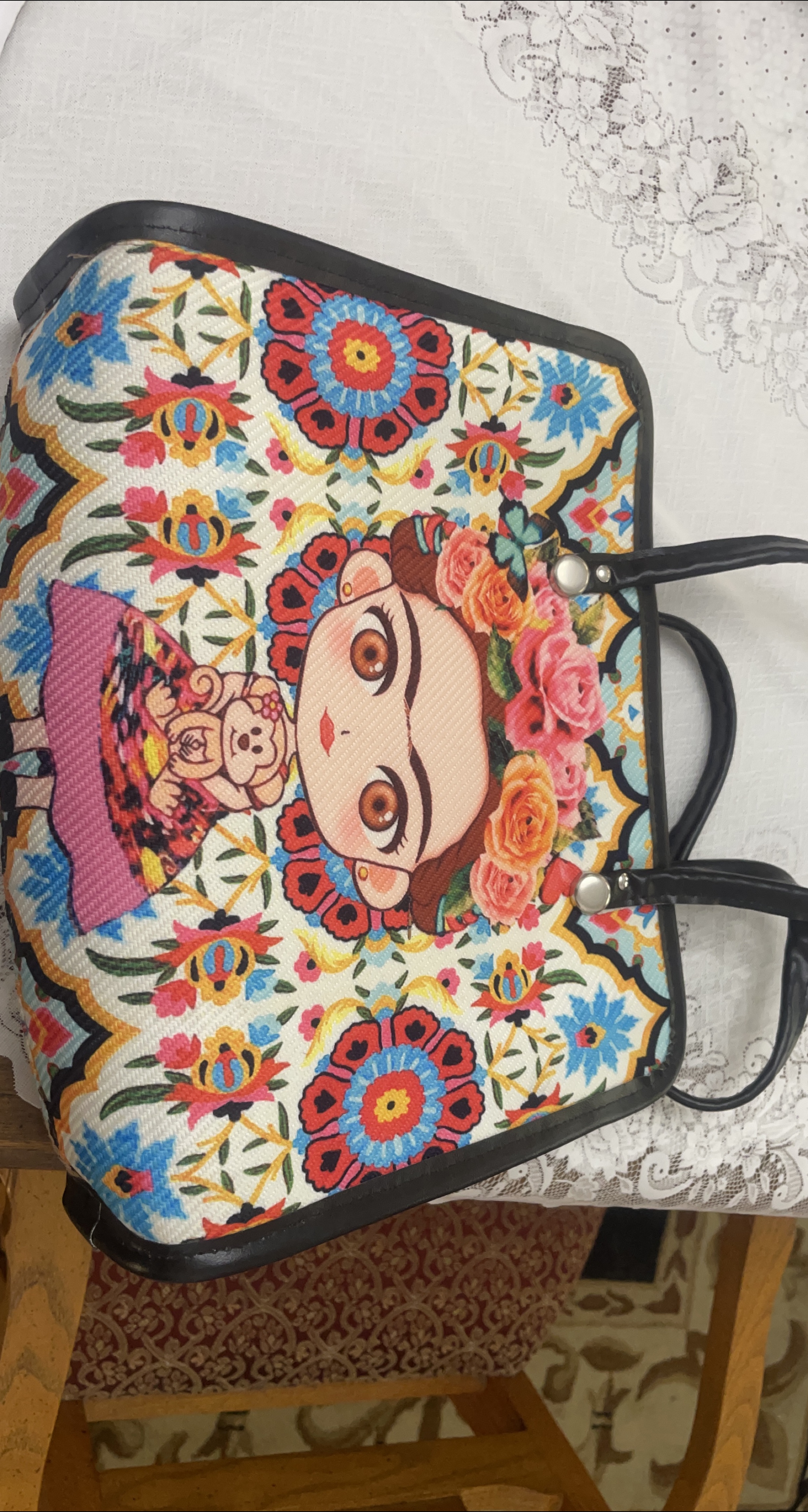 Frida Kahlo Floral Tote Bag thumbnail