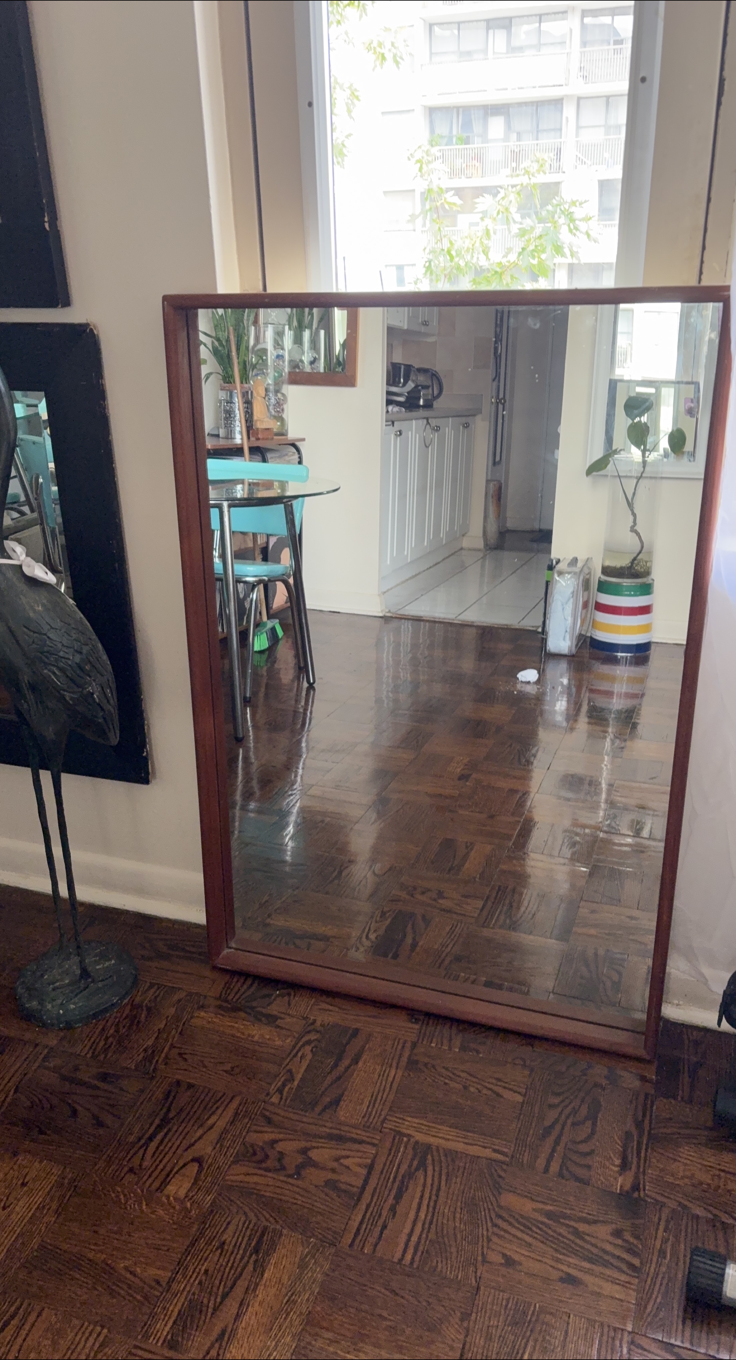 Large Wooden Framed Mirror thumbnail