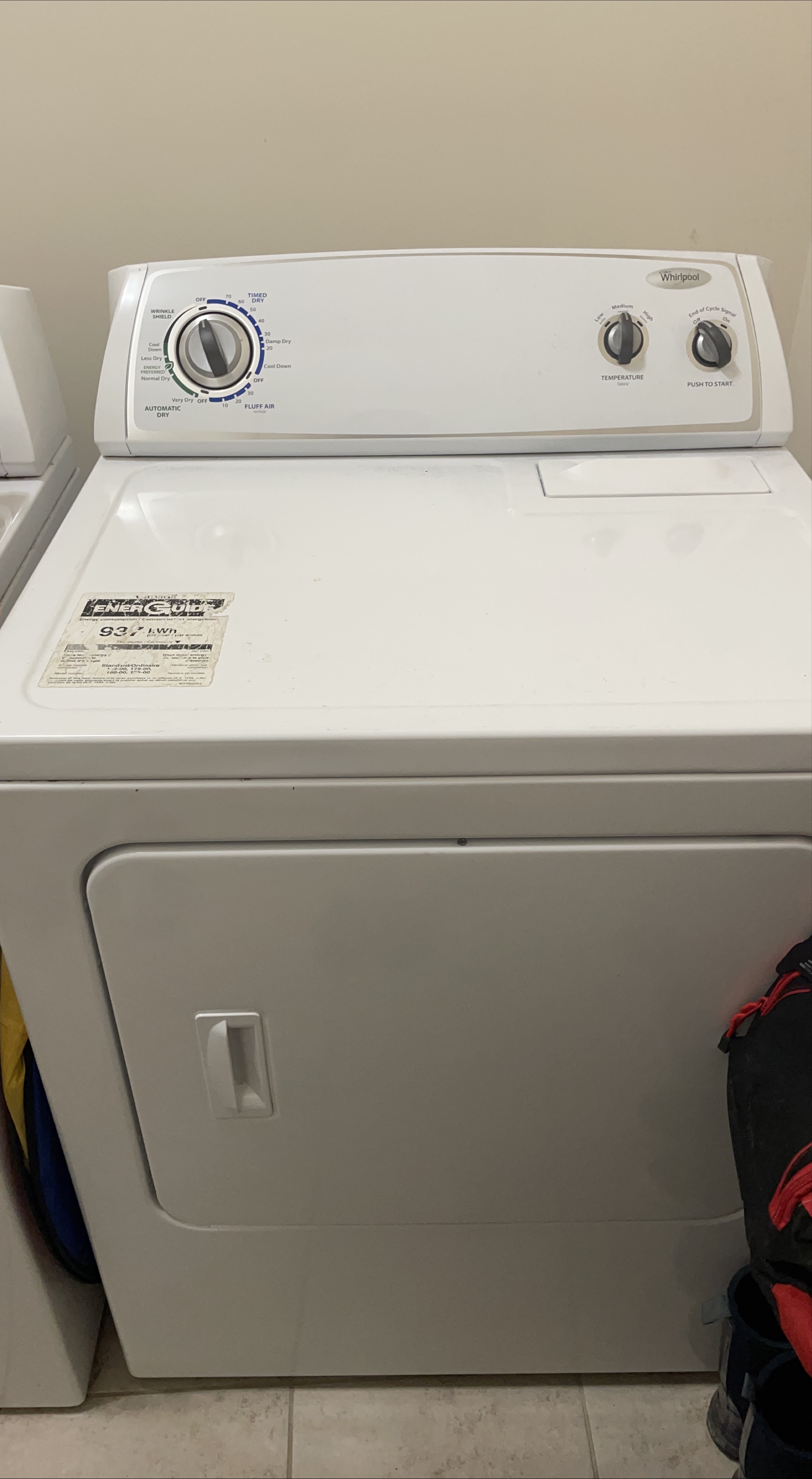 Whirlpool Electric Dryer - White thumbnail