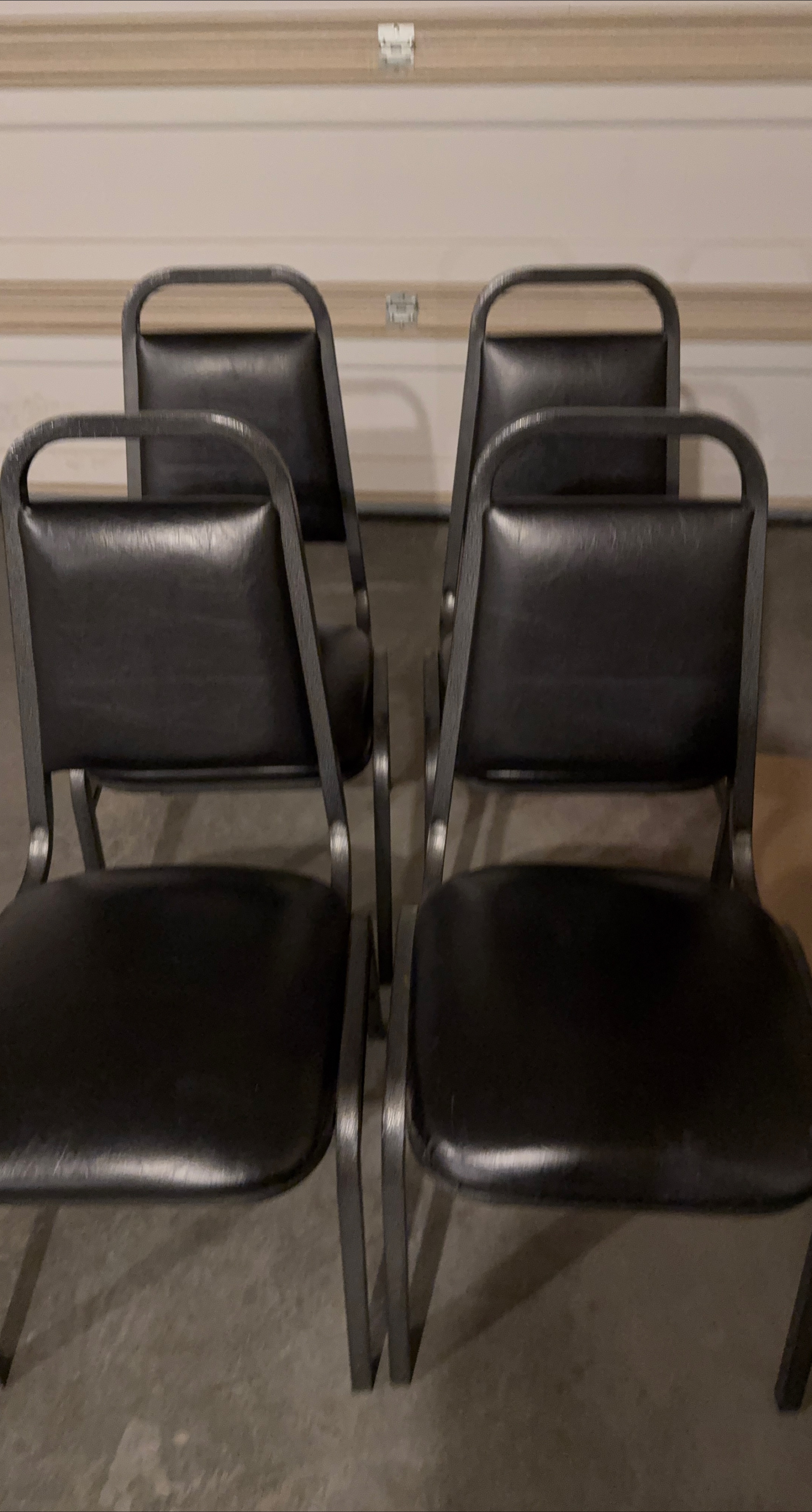 Set of 4 Black Stacking Chairs