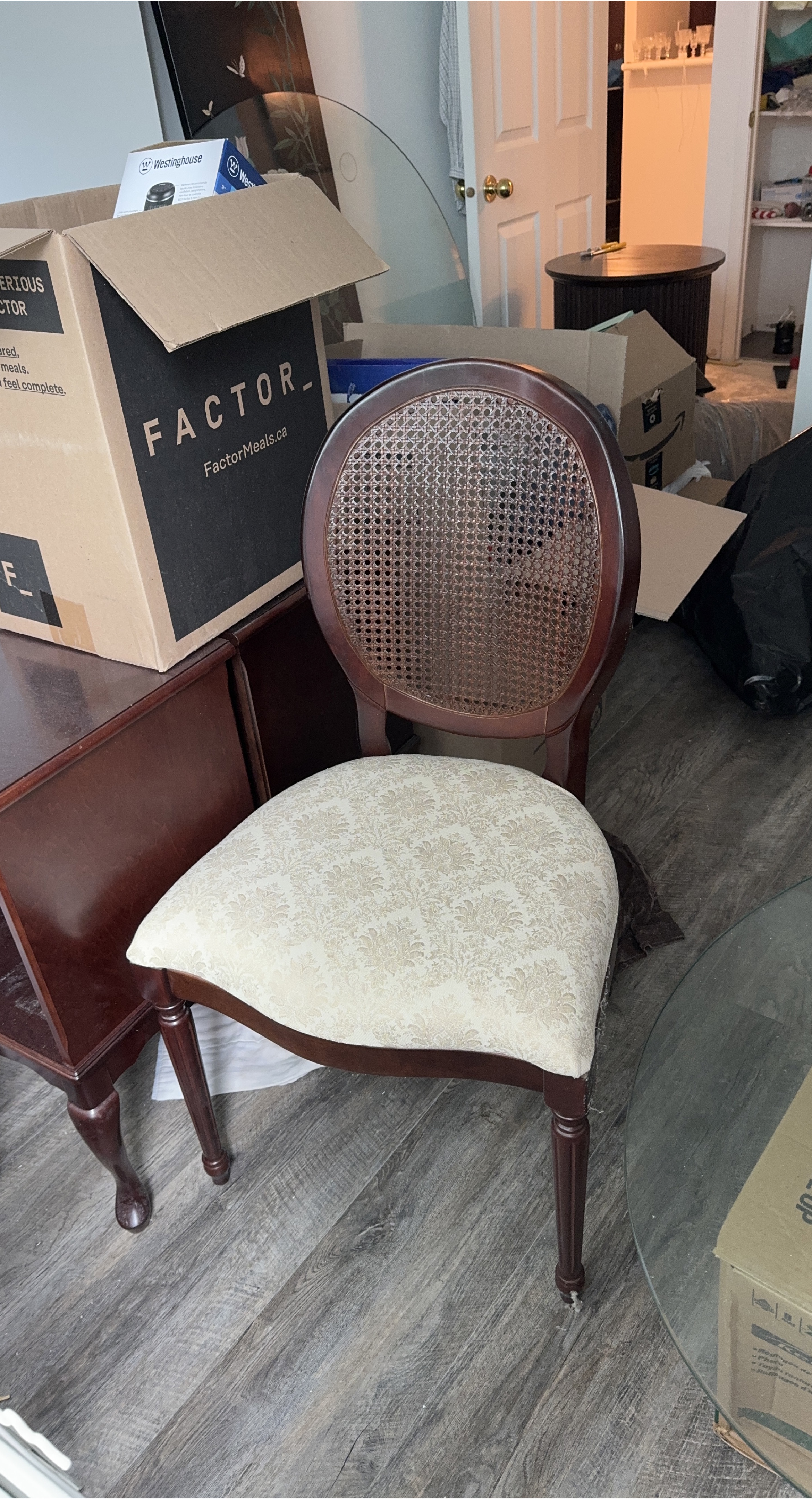Antique Style Cane Back Dining Chair thumbnail